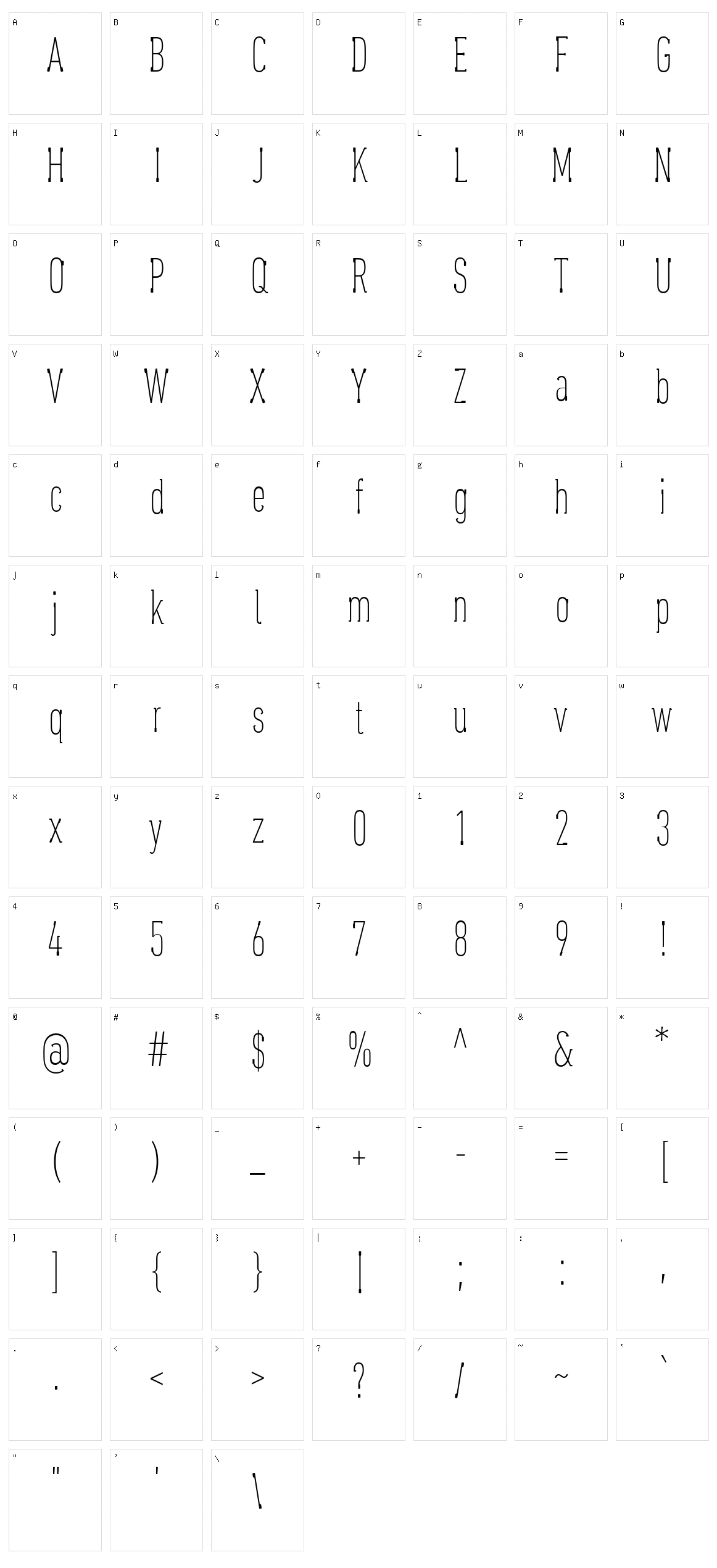 Oaxaque?a Tall Character Set