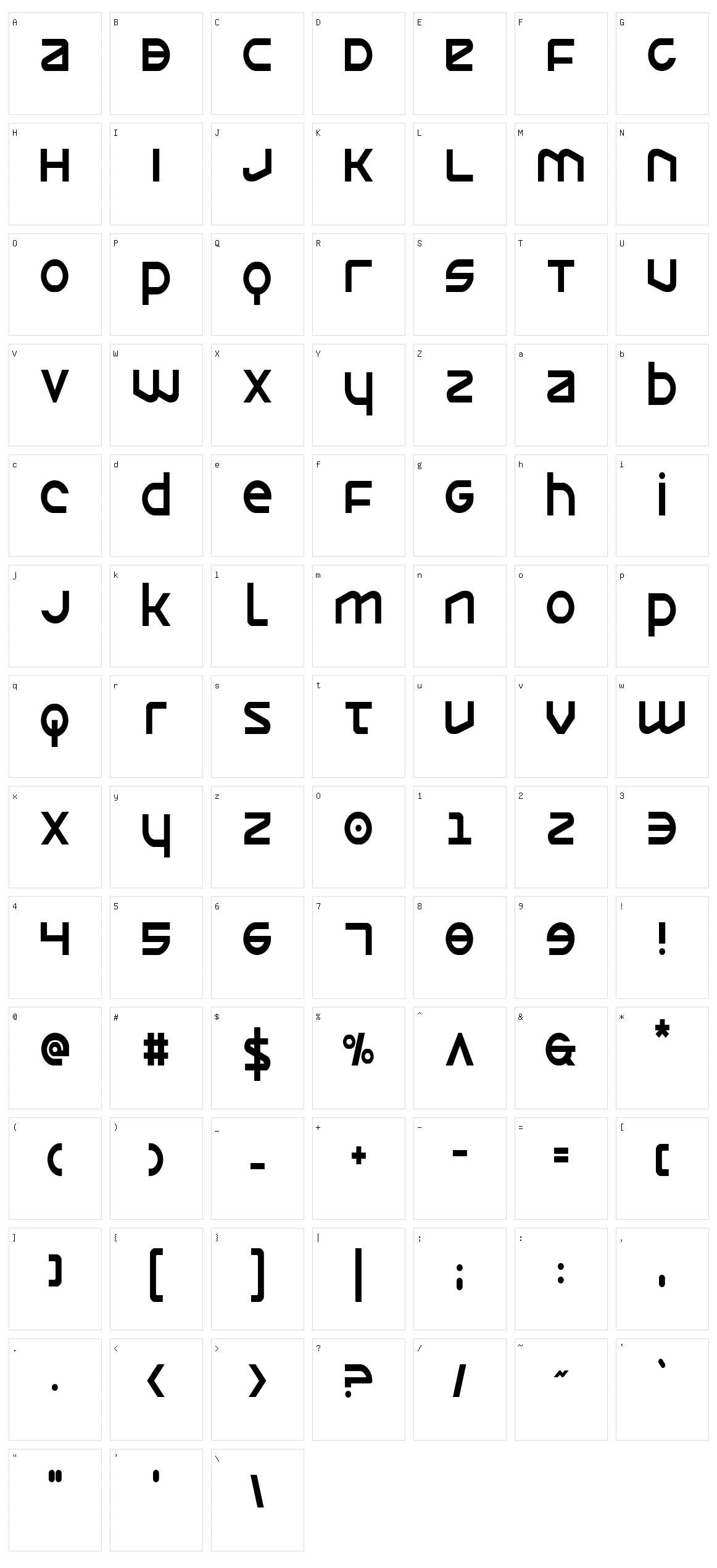 Opilio Character Set