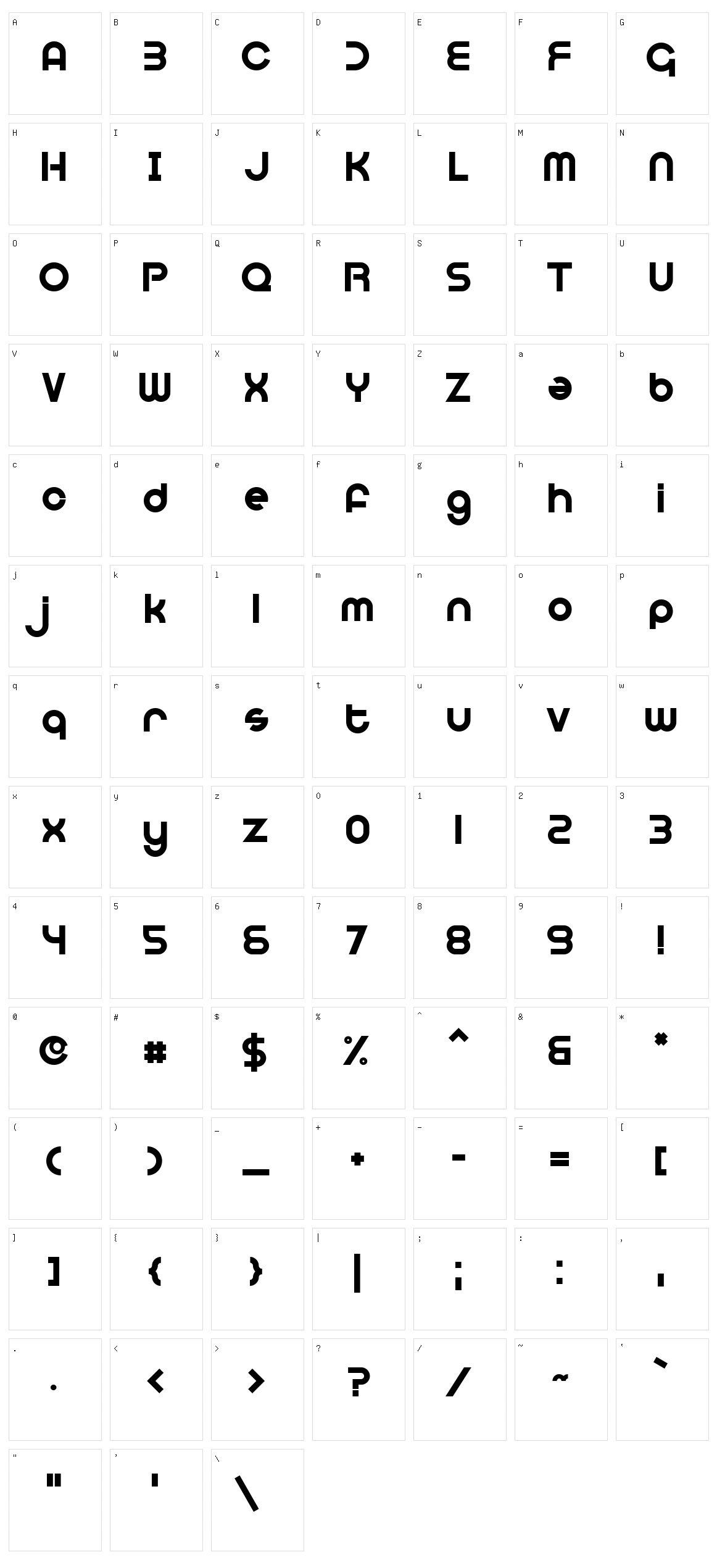 Optien Character Set