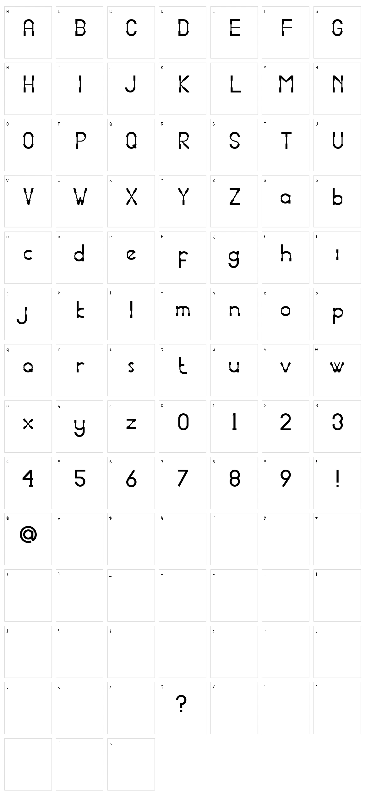 Portaledge Character Set