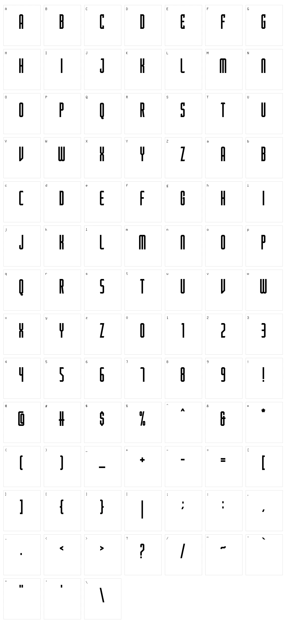 Porton Character Set