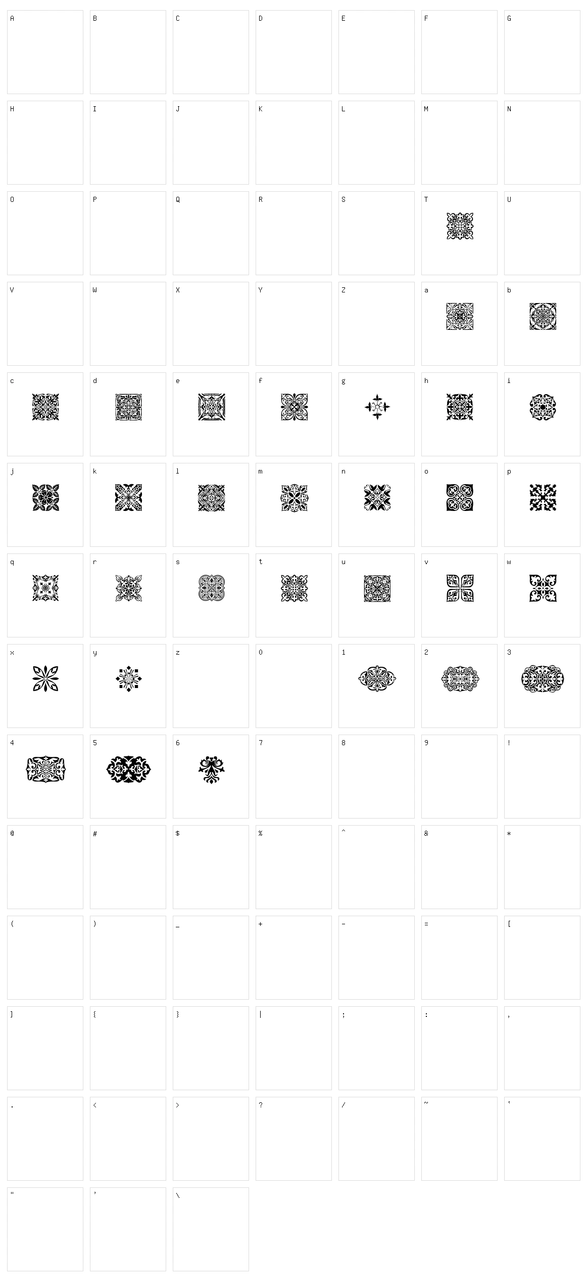 SL Square Ornaments Character Set