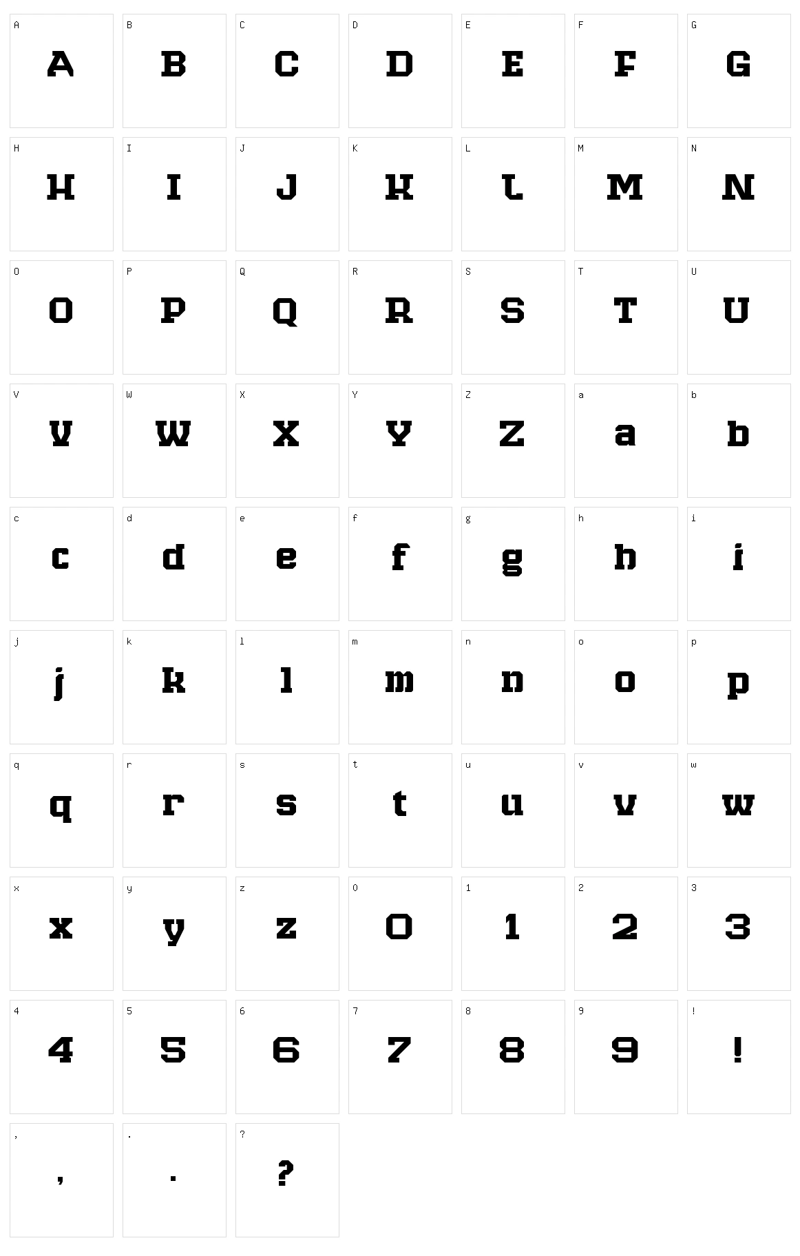 Raven Slab Character Set