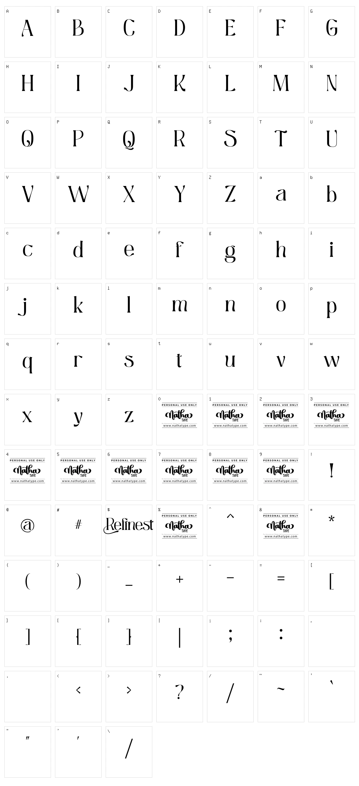 Refinest Character Set