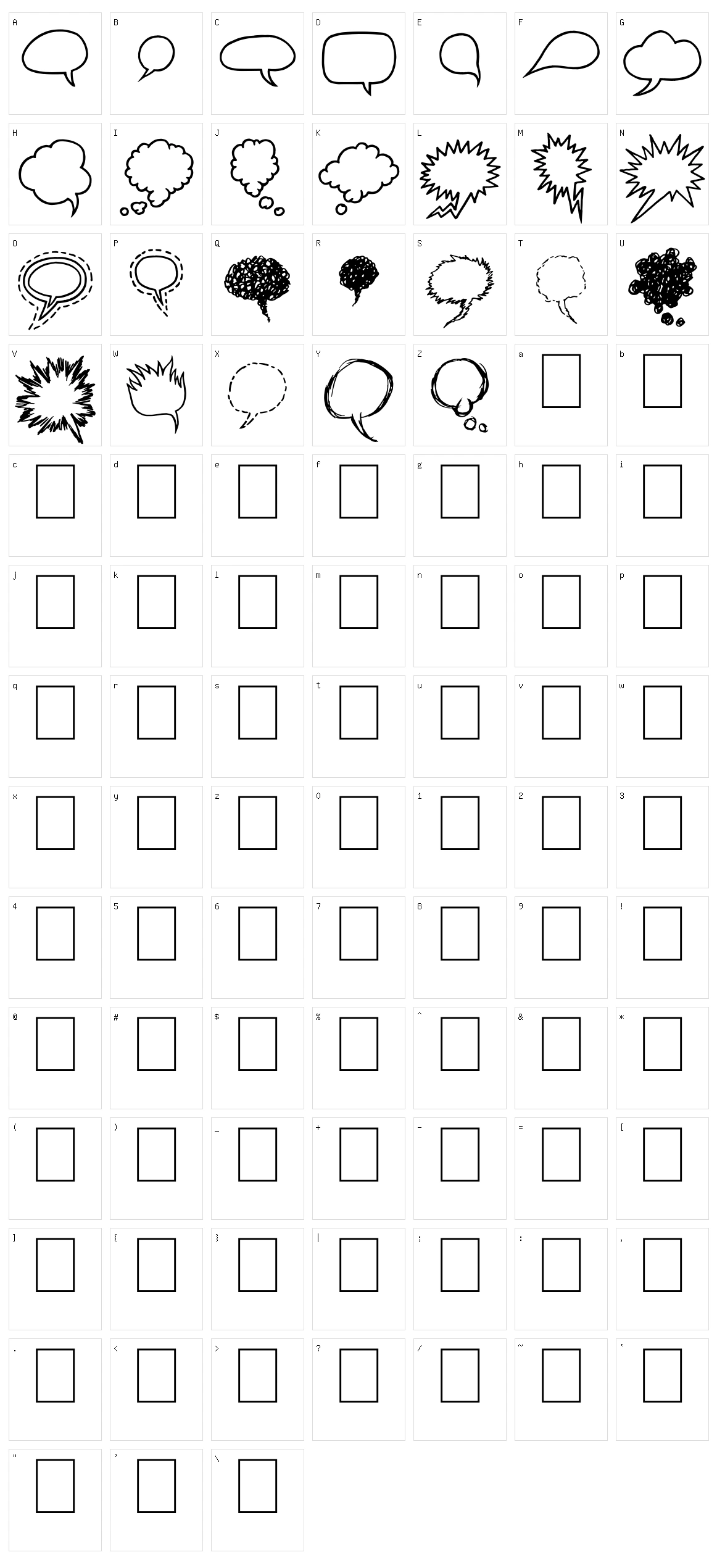 Comix Bubbles Character Set