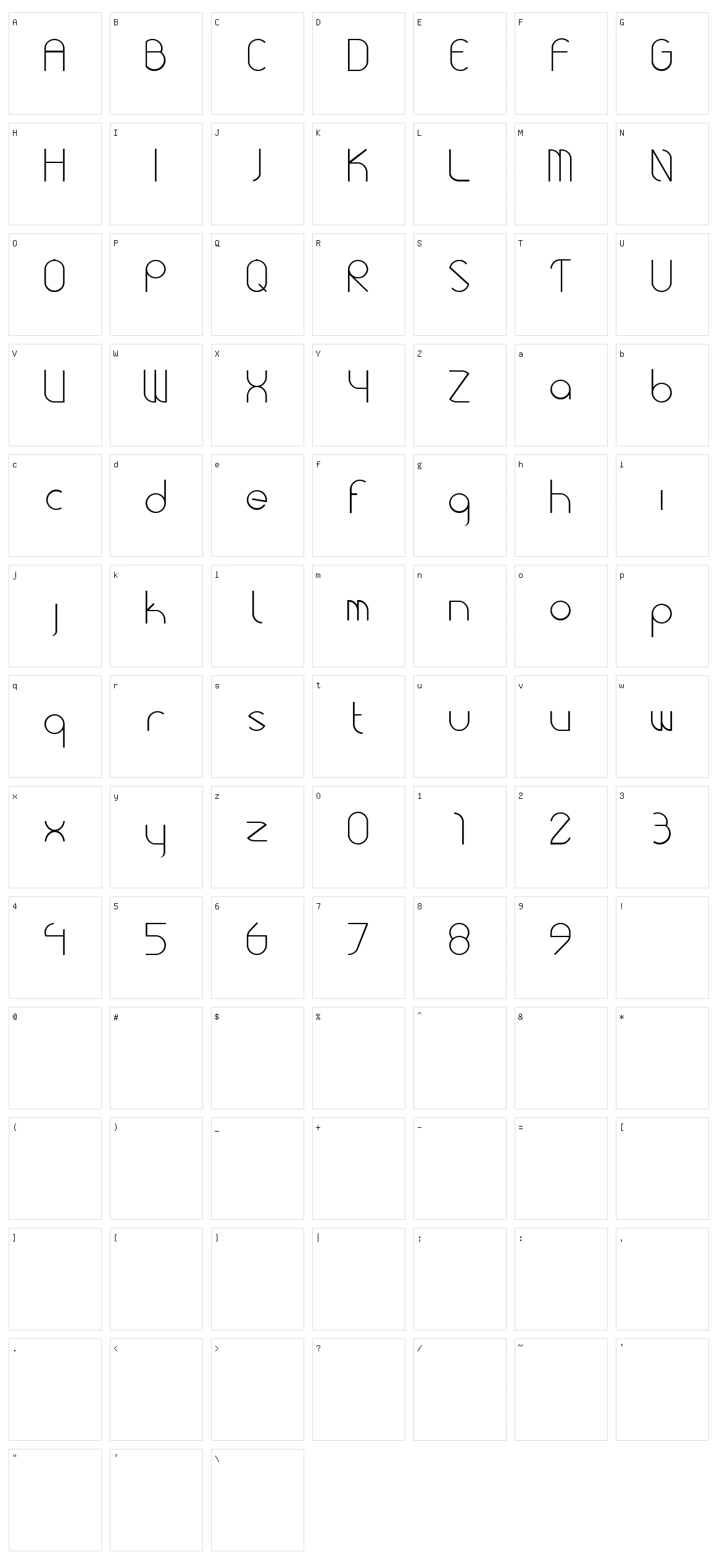 Roundy Character Set