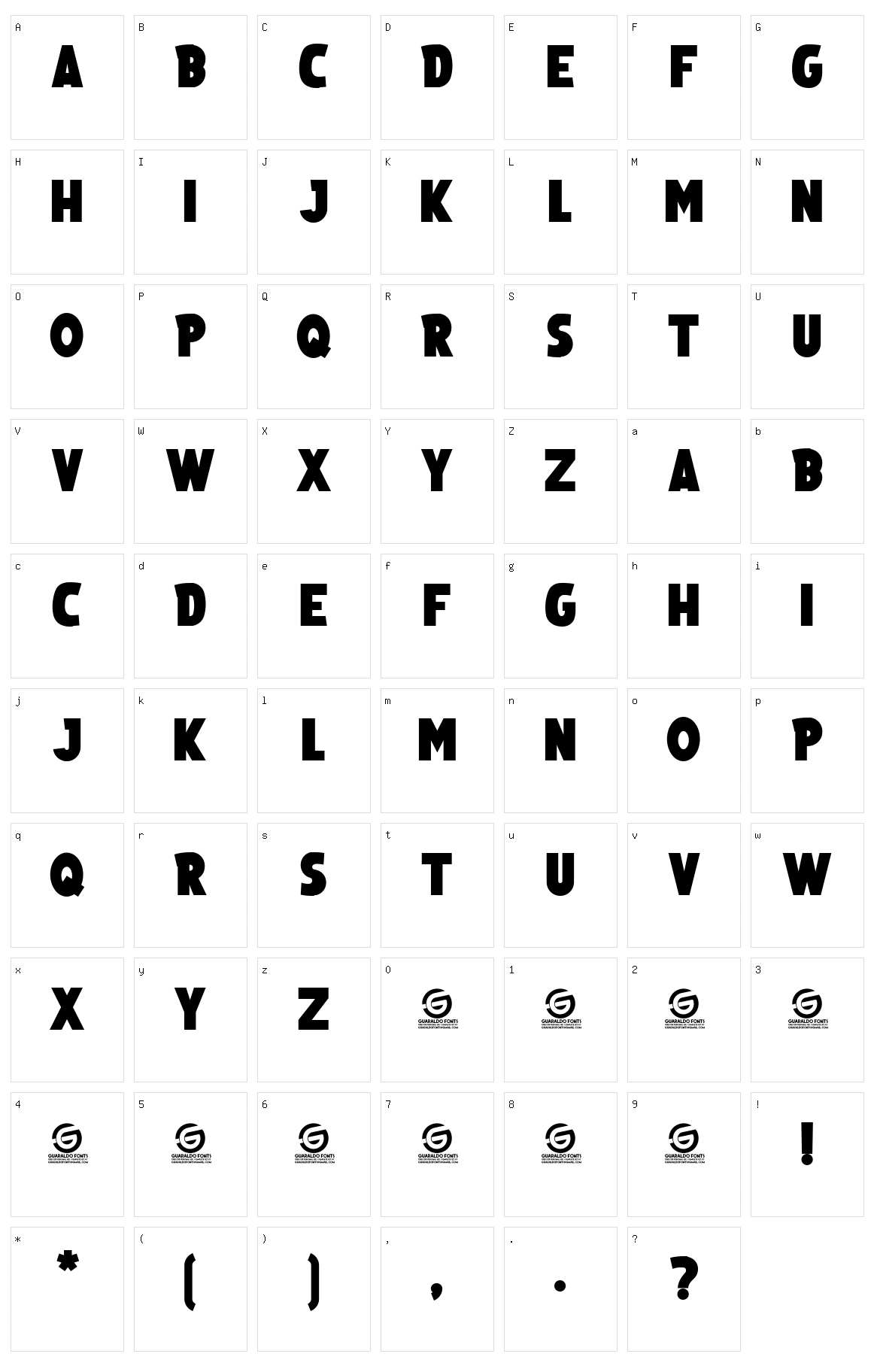 Santa Eliza Character Set