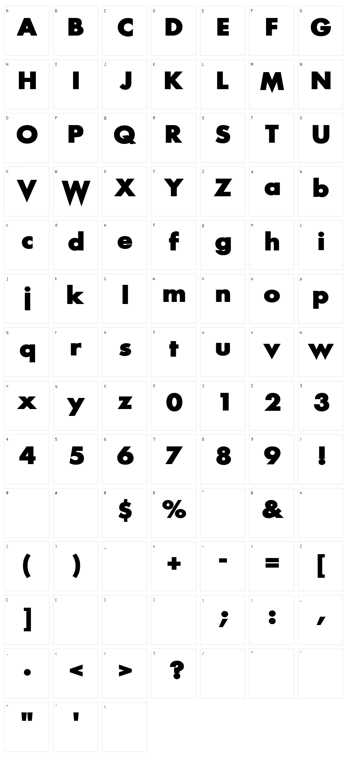 Scream Character Set