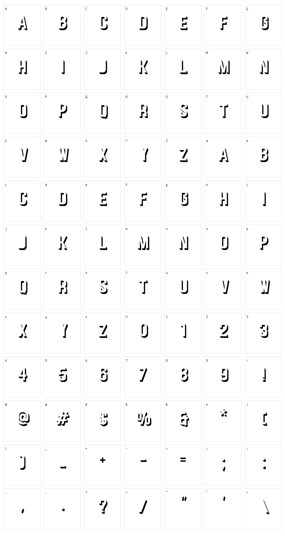 Senzow Character Set