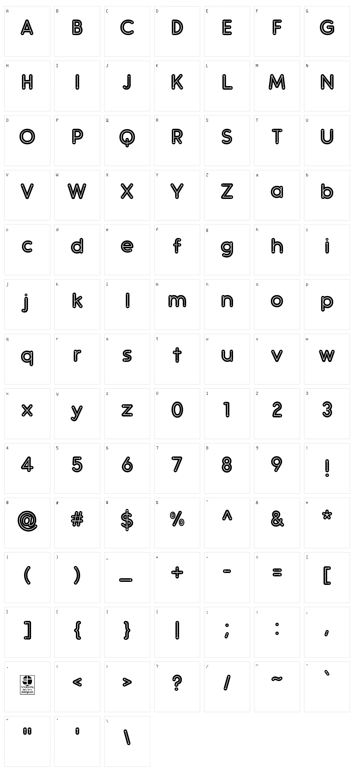 Slabten Character Set