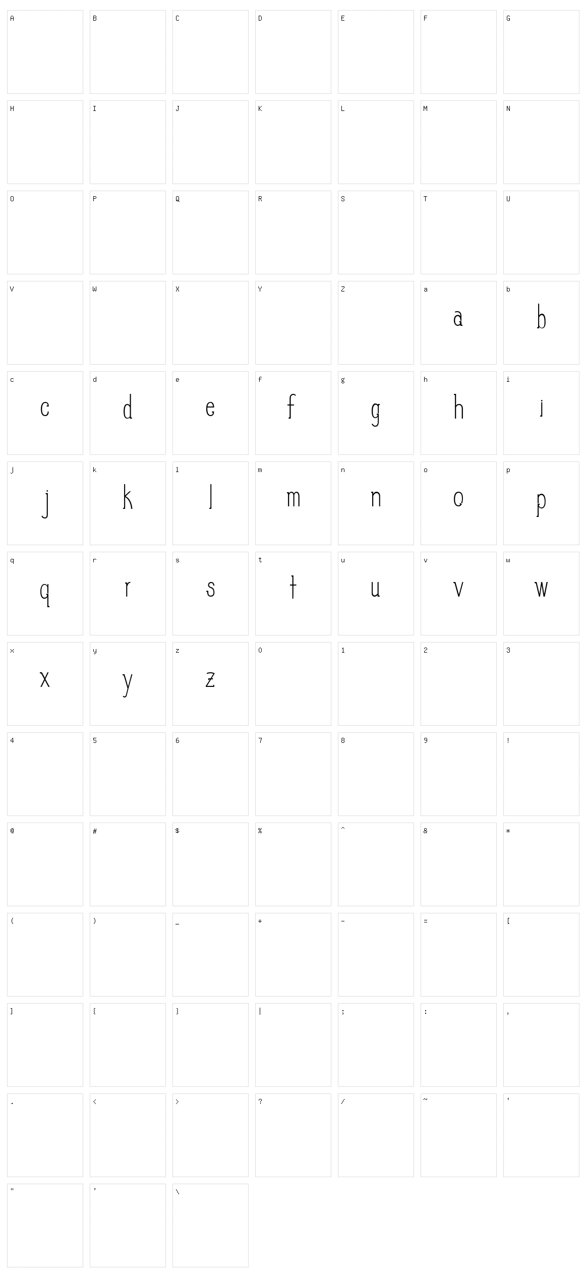 Slim Pickins Character Set