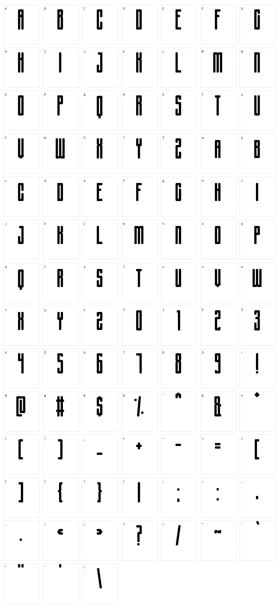 SportsQuake Character Set