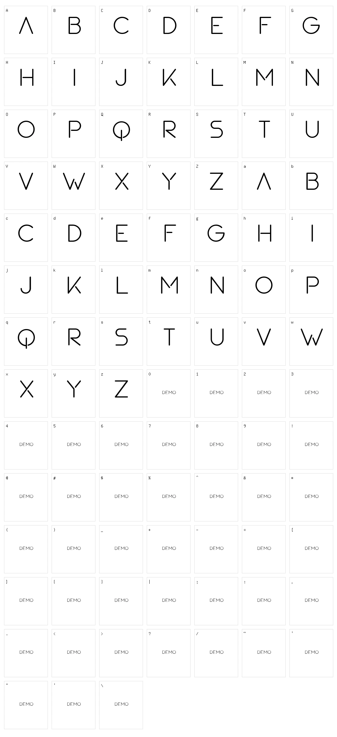 Spotnik Character Set