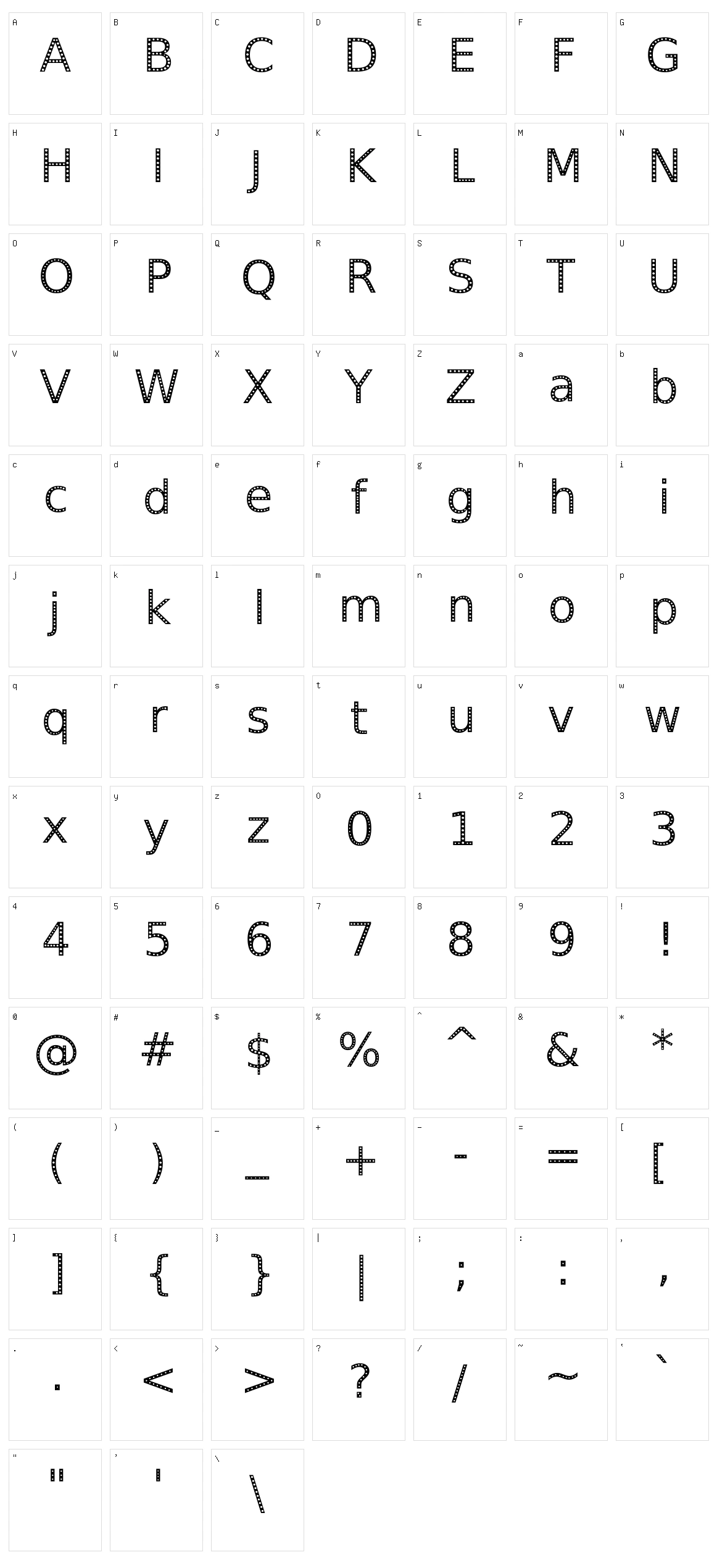 Spranq Eco Sans Character Set