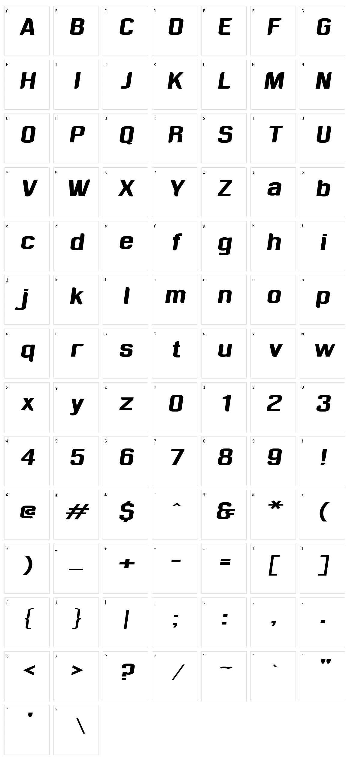 Sufrimeda Character Set