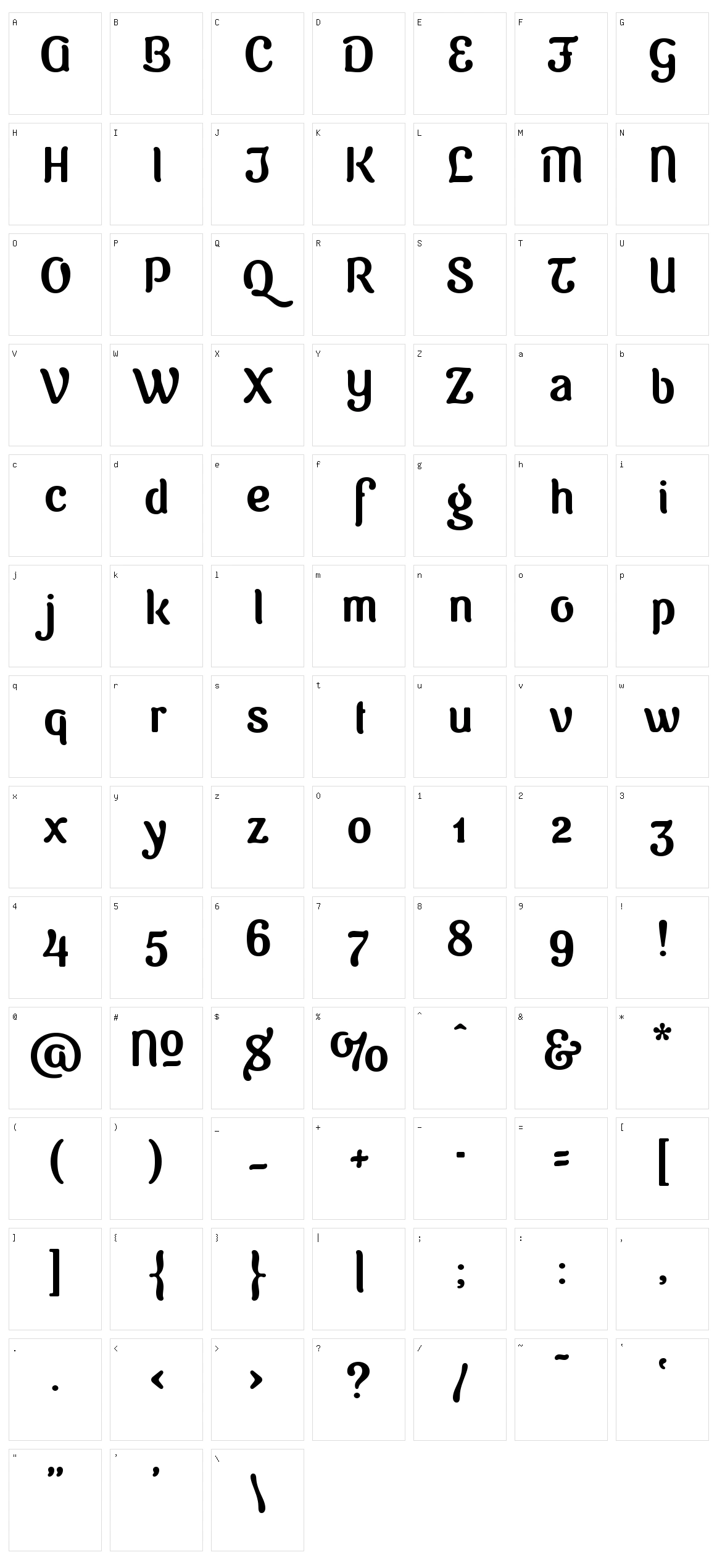 Sugar & Vinegar Character Set