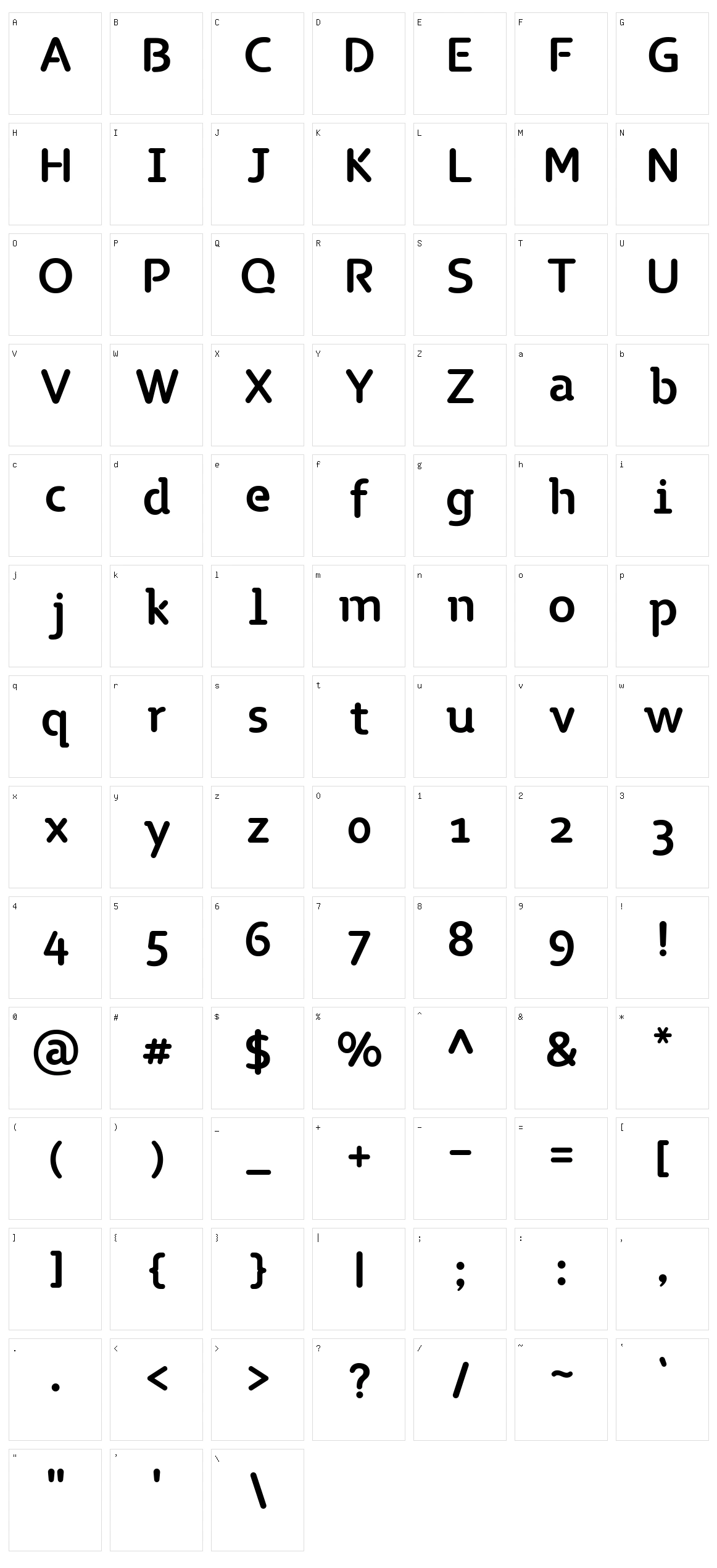 TG Naonao Character Set