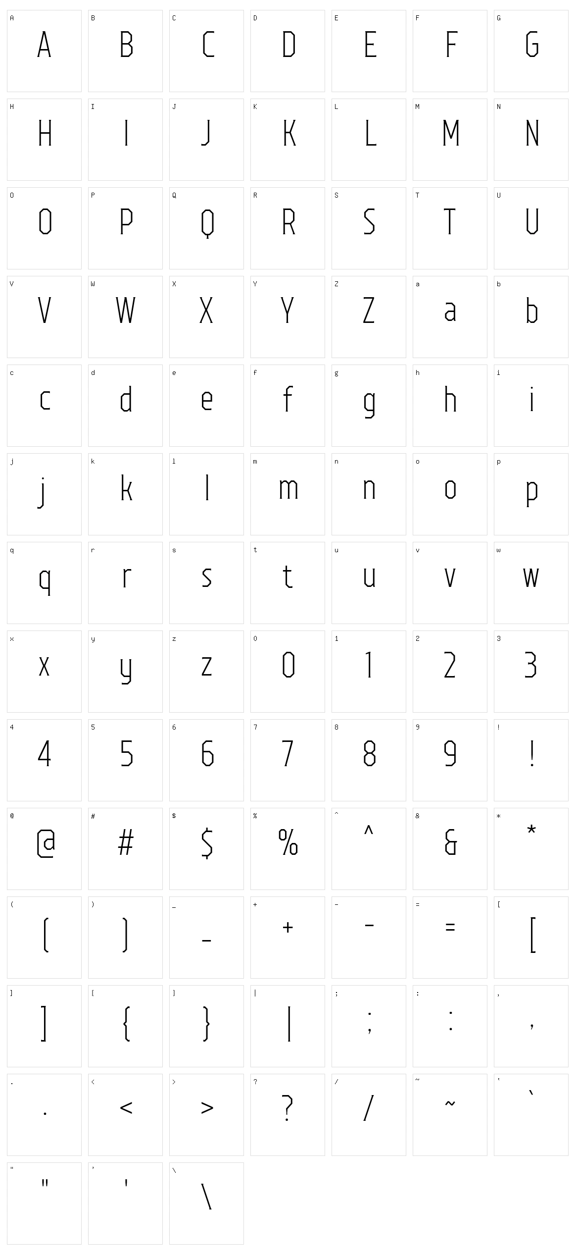 TT Octas Character Set