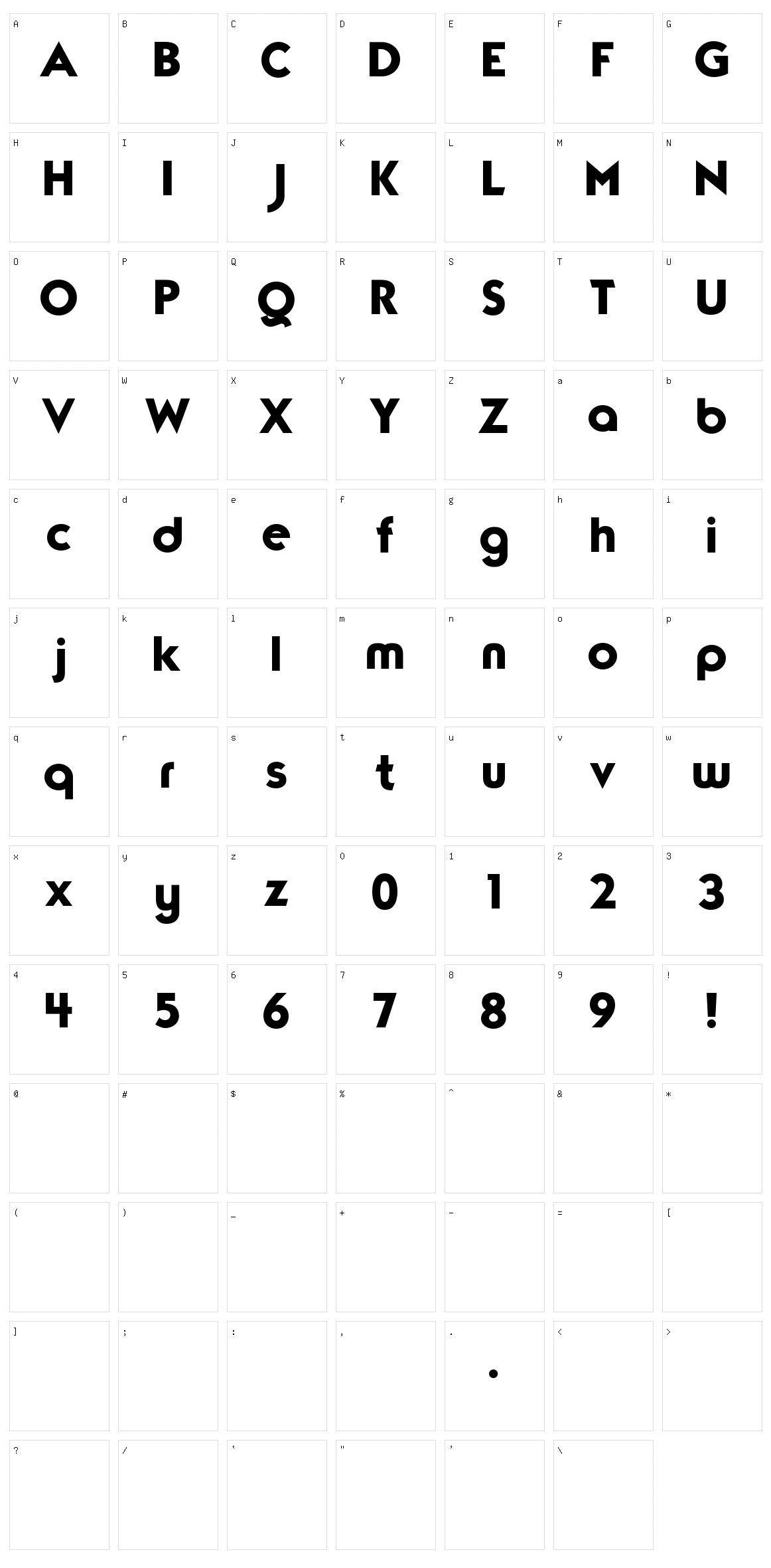 TypoGraphica Character Set