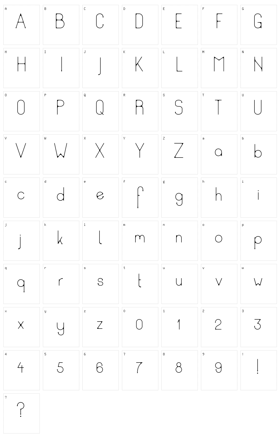 Ud Thin Character Set