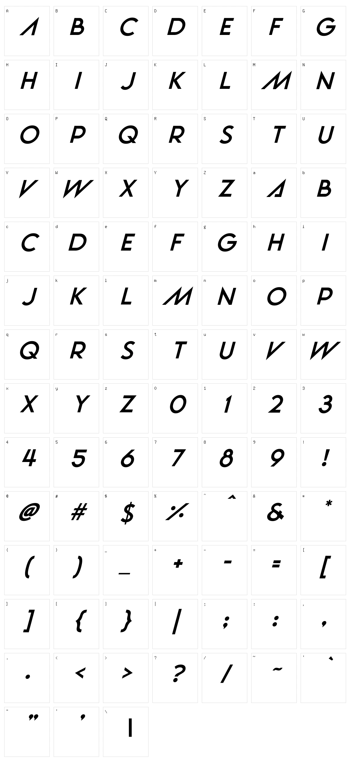 Vanilla Wave Character Set