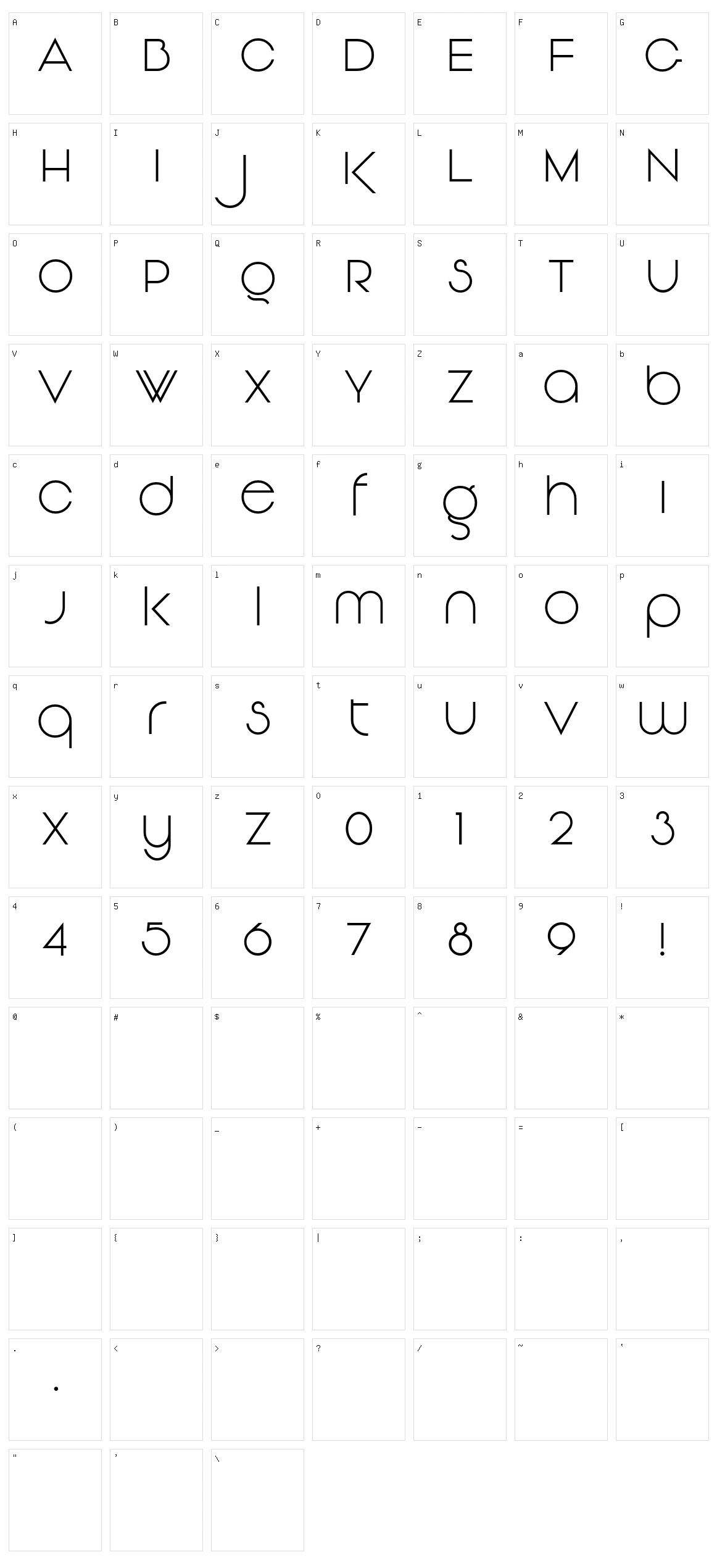 Vonique 92 Character Set