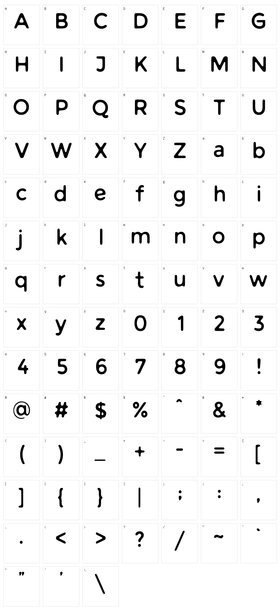 Warlow Sans Character Set