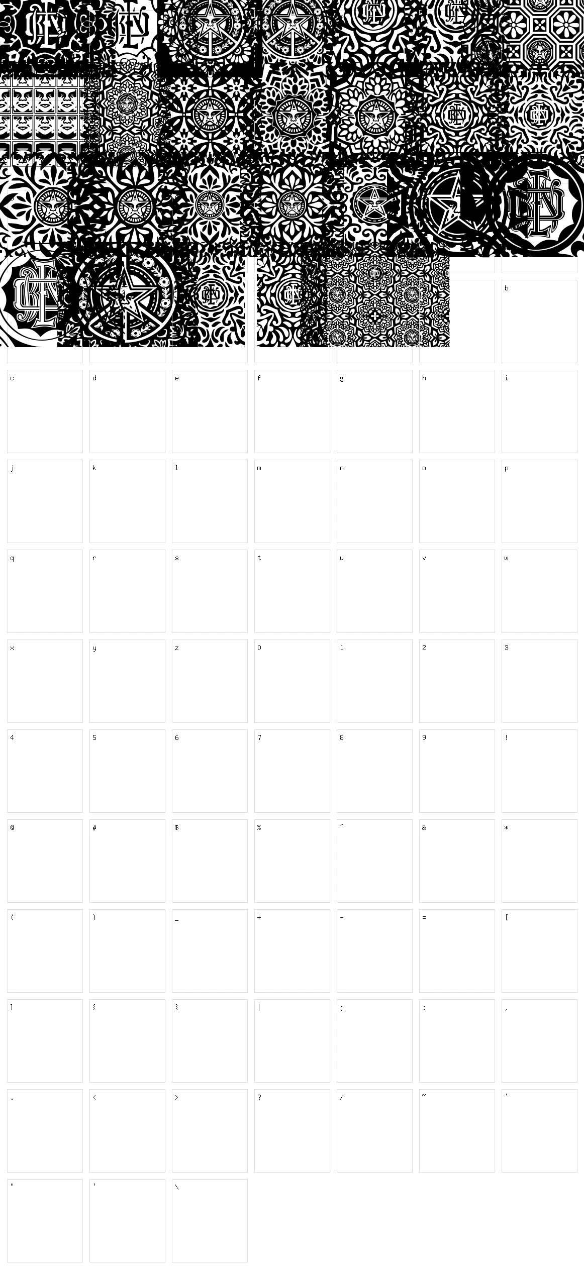 Obey Patterns Character Set