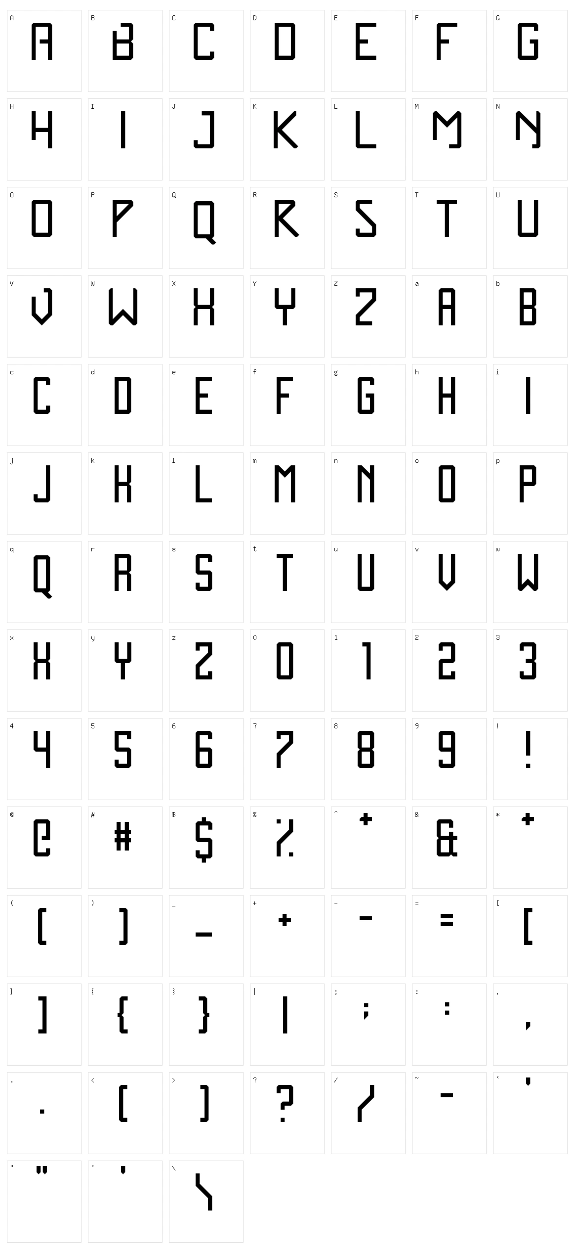 Zen Monolith Character Set