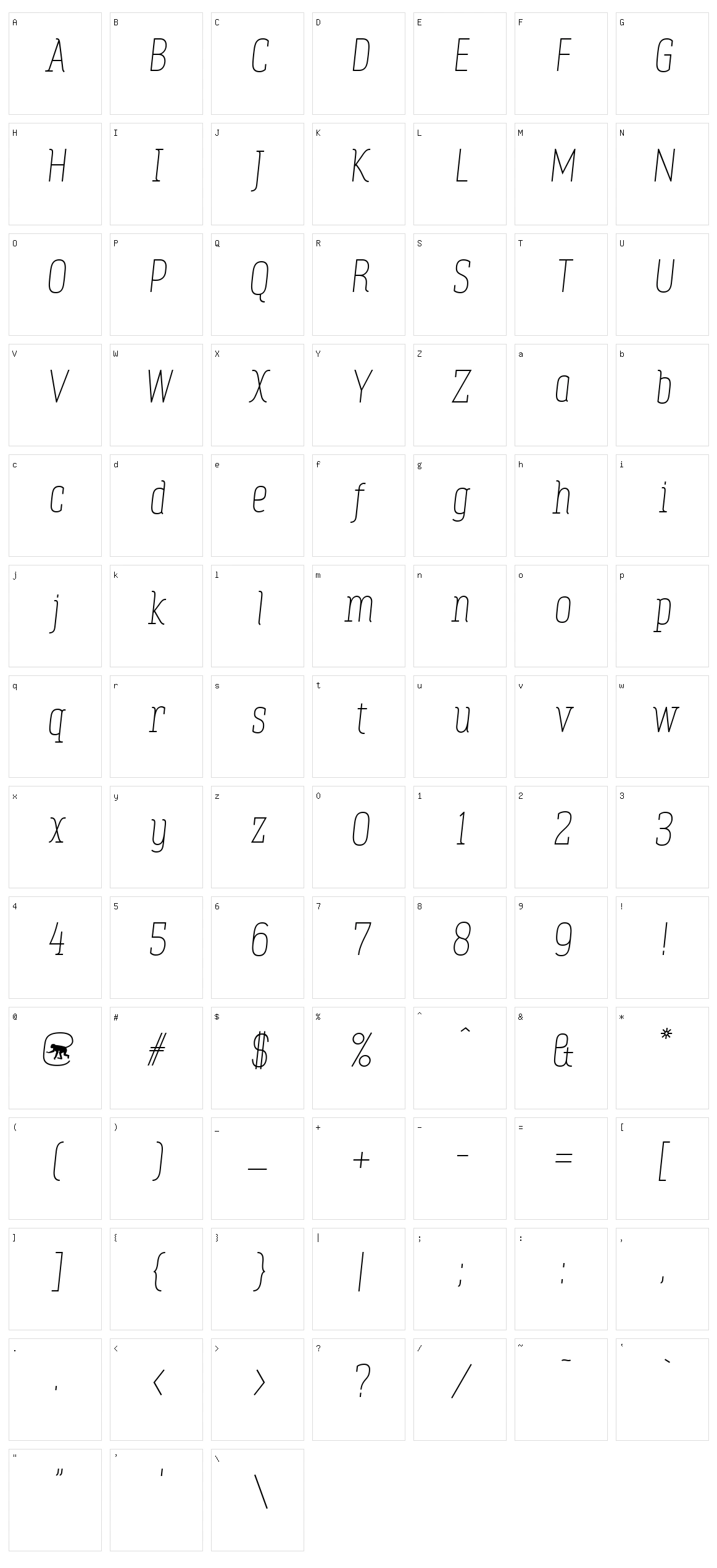 Zowieyo? Character Set