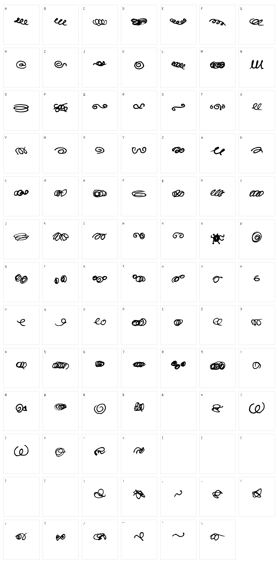 Random Swirls Character Set