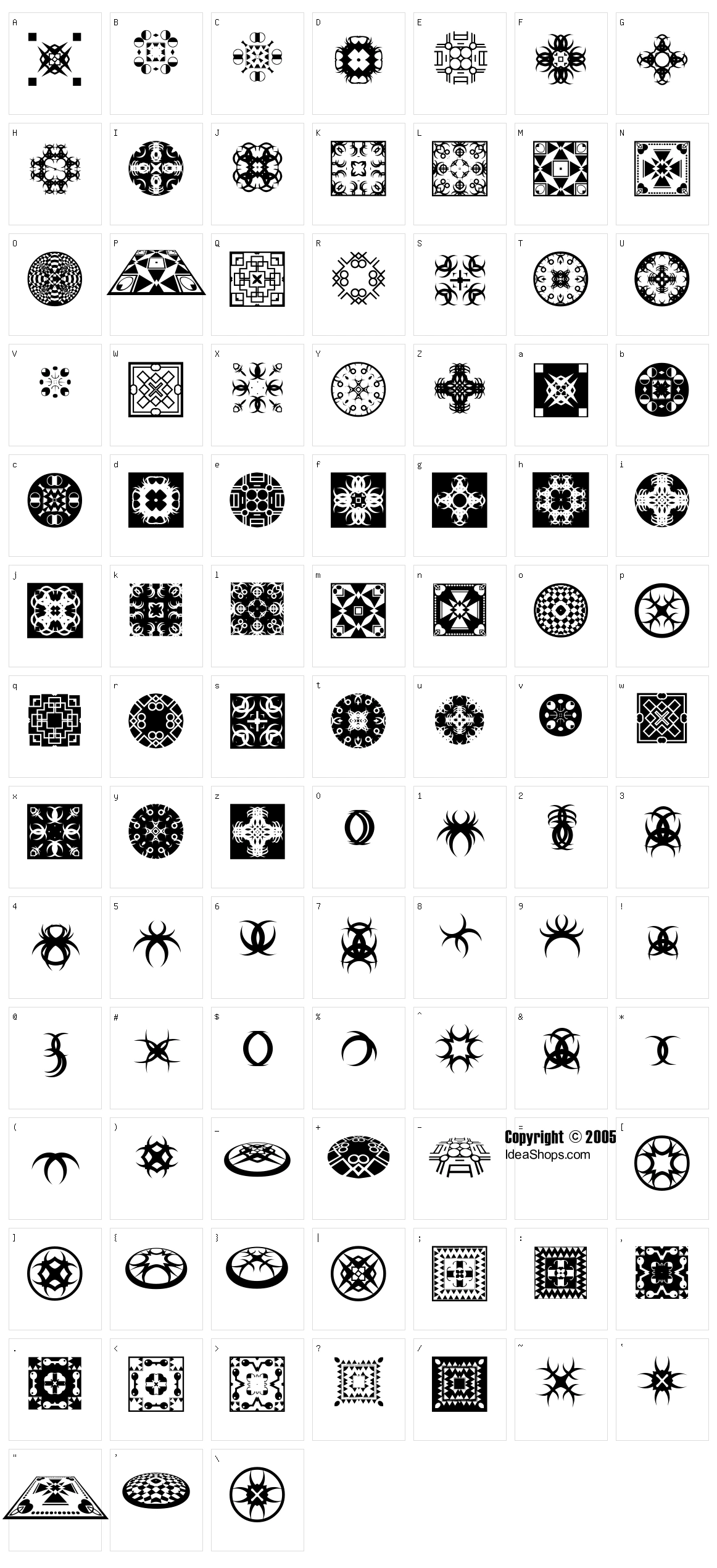 FontCo Designs Character Set