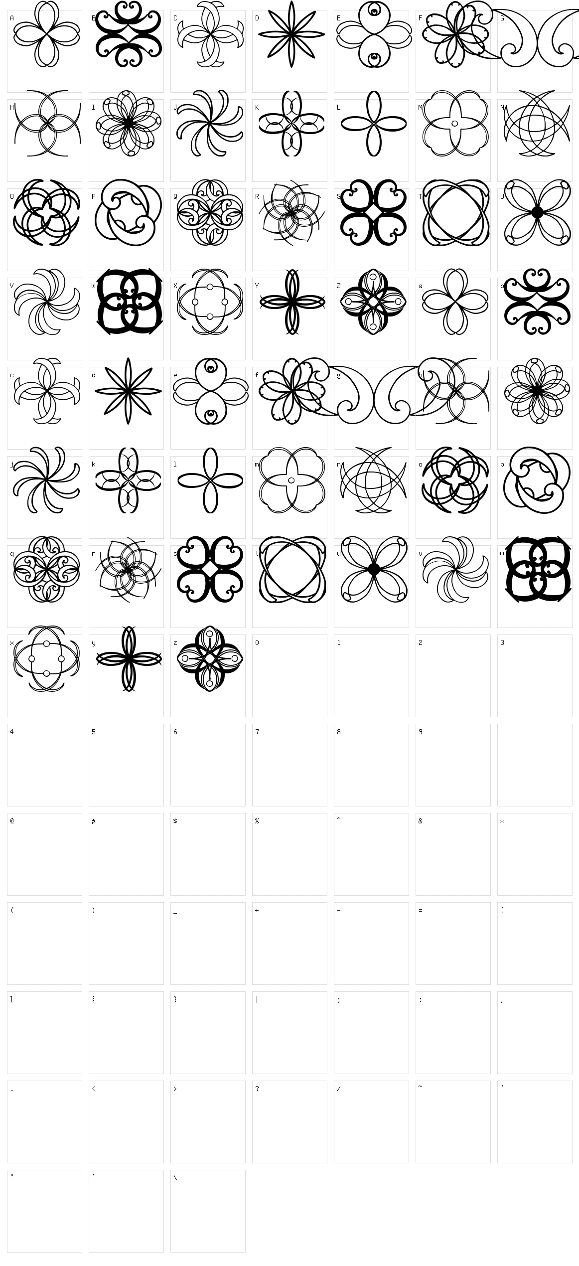 Shapes St Character Set