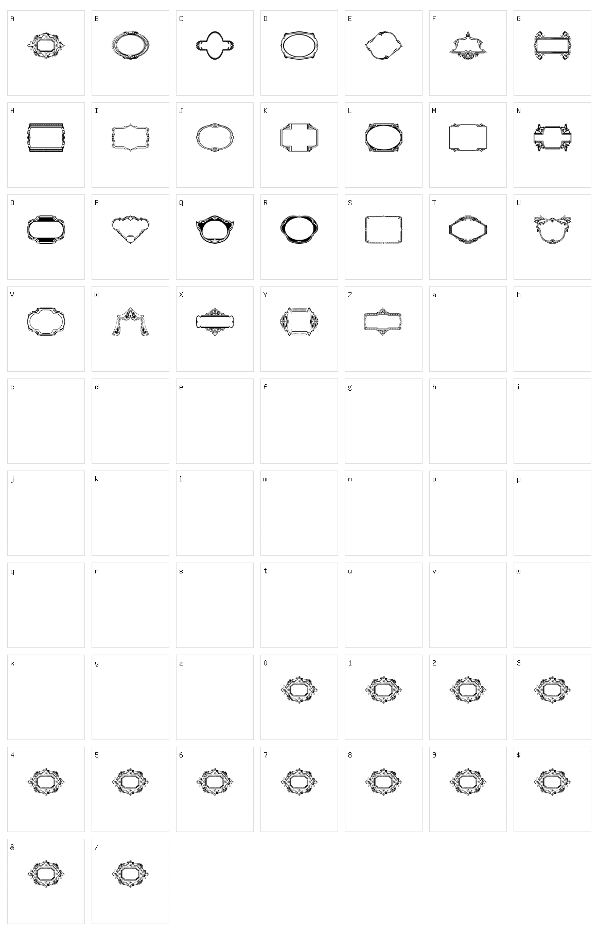 Vintage Frames 18 Character Set