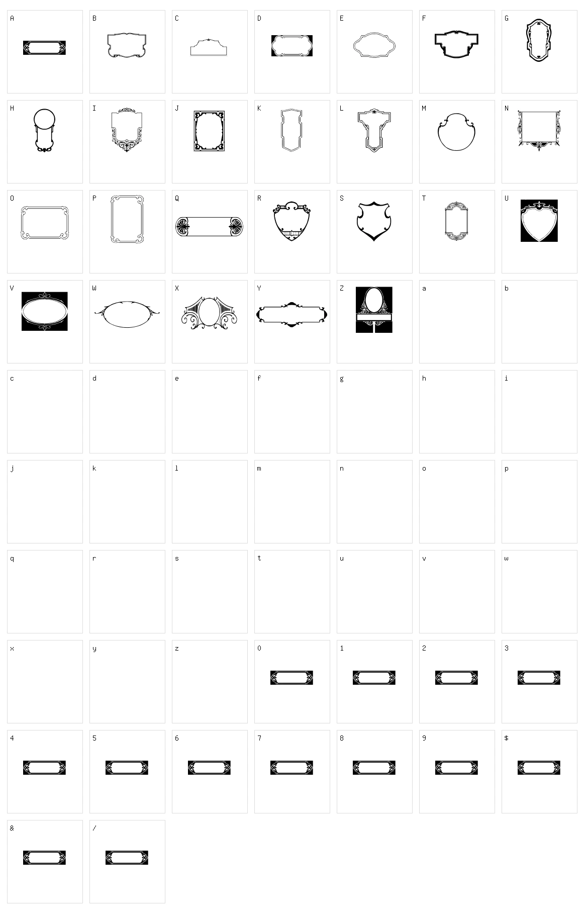 Vintage Panels 07 Character Set