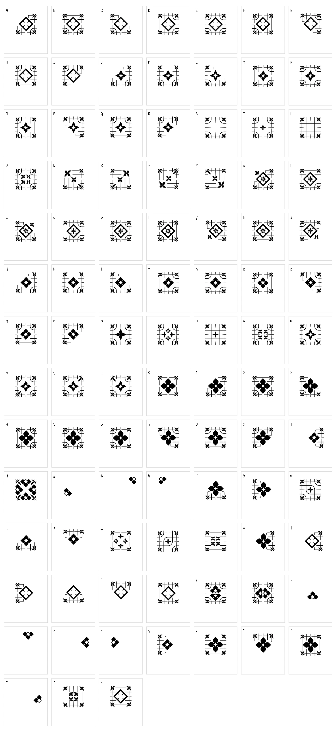 GlukFrames05 Character Set