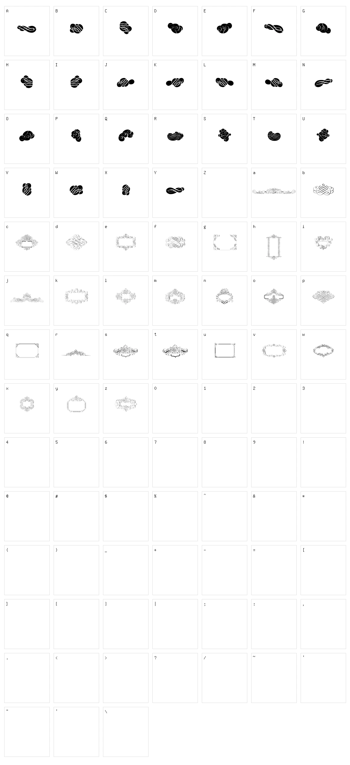 Cornucopia Caligrafica Character Set