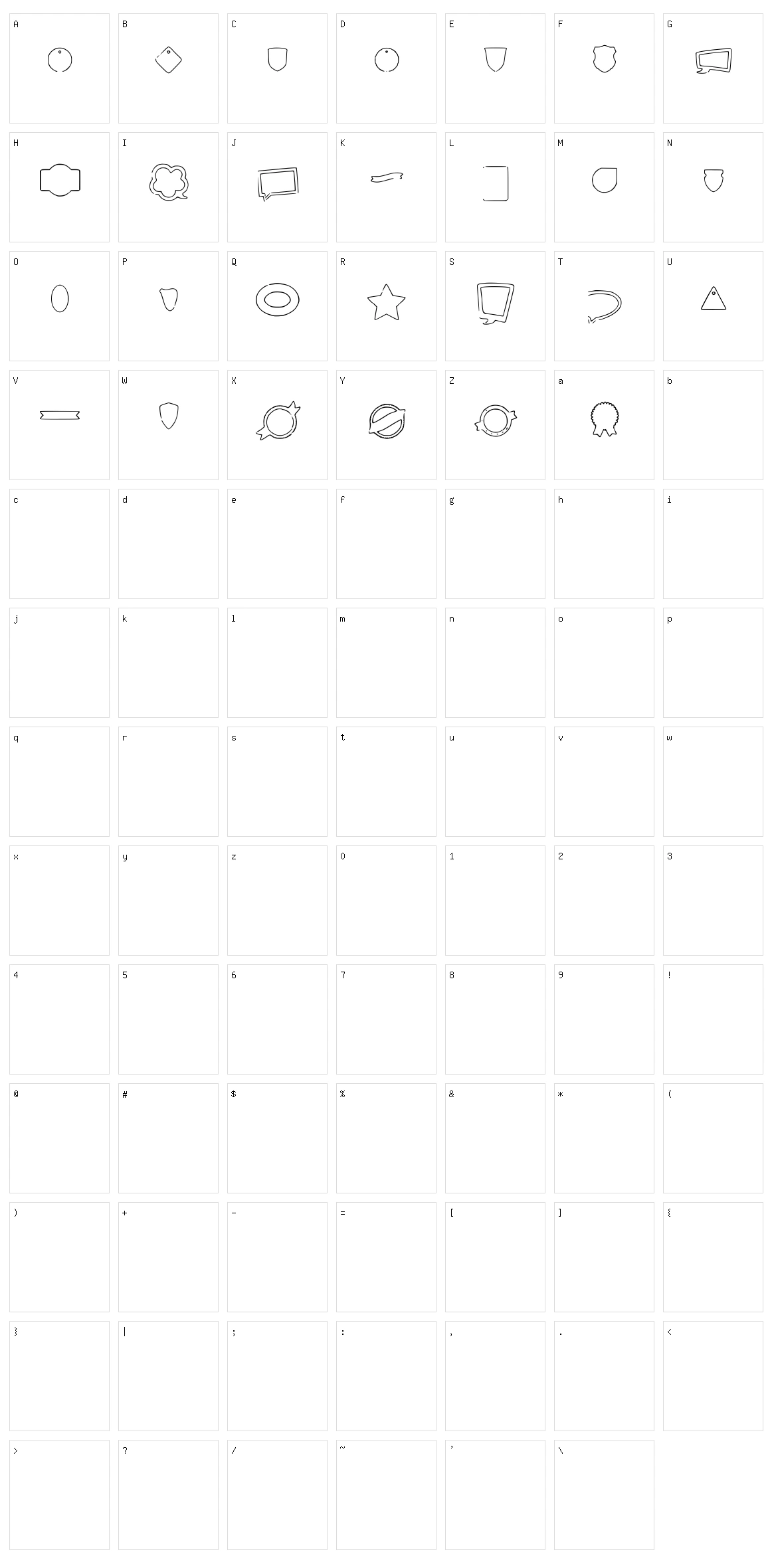 Labels Character Set