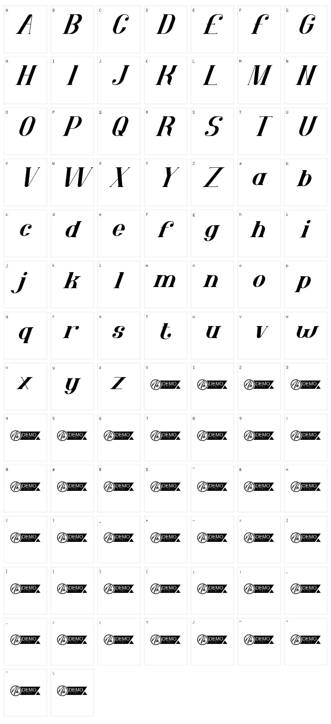 Jacktown Character Set