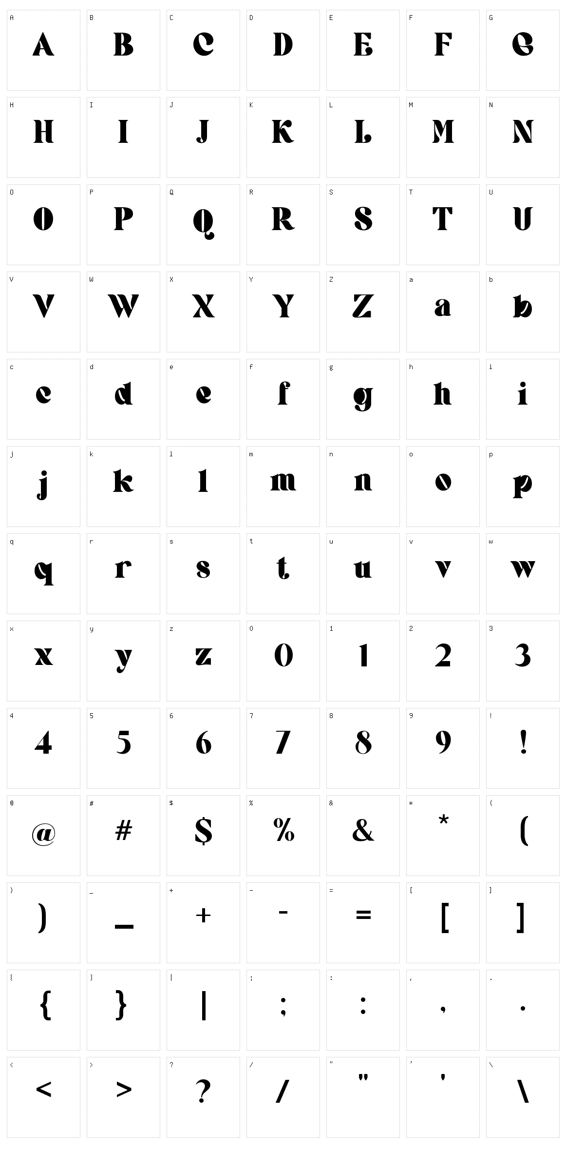 Juvenilia Character Set