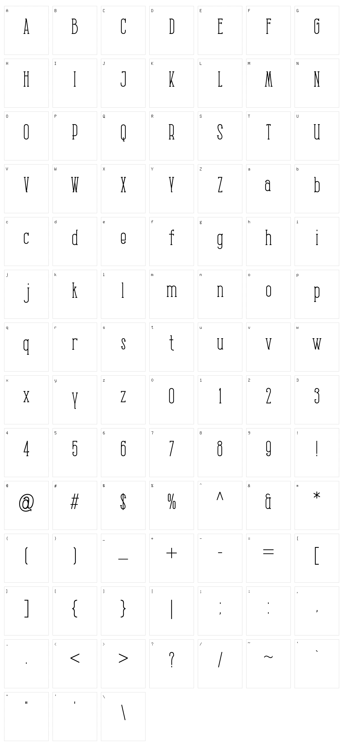 Kalela Slab Character Set