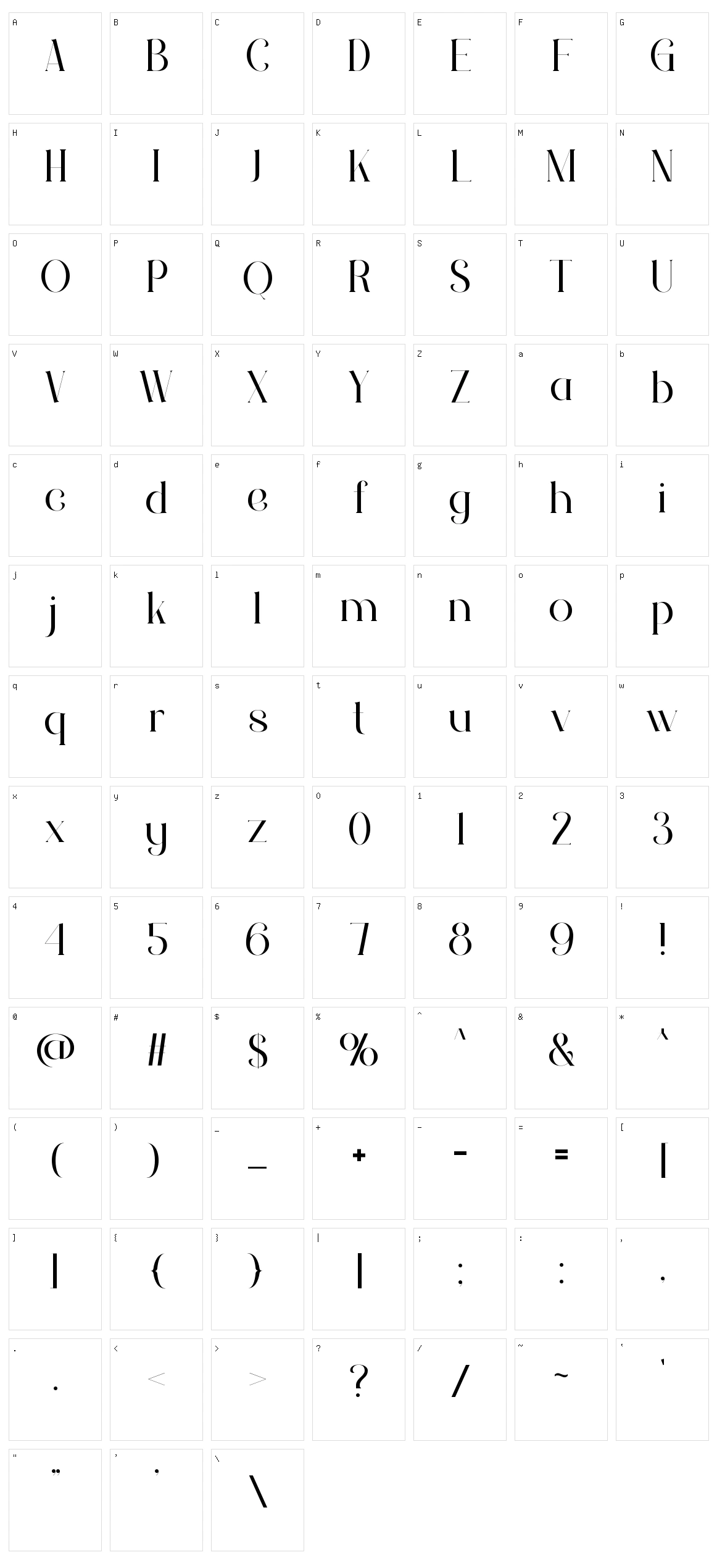 Kaputren Character Set