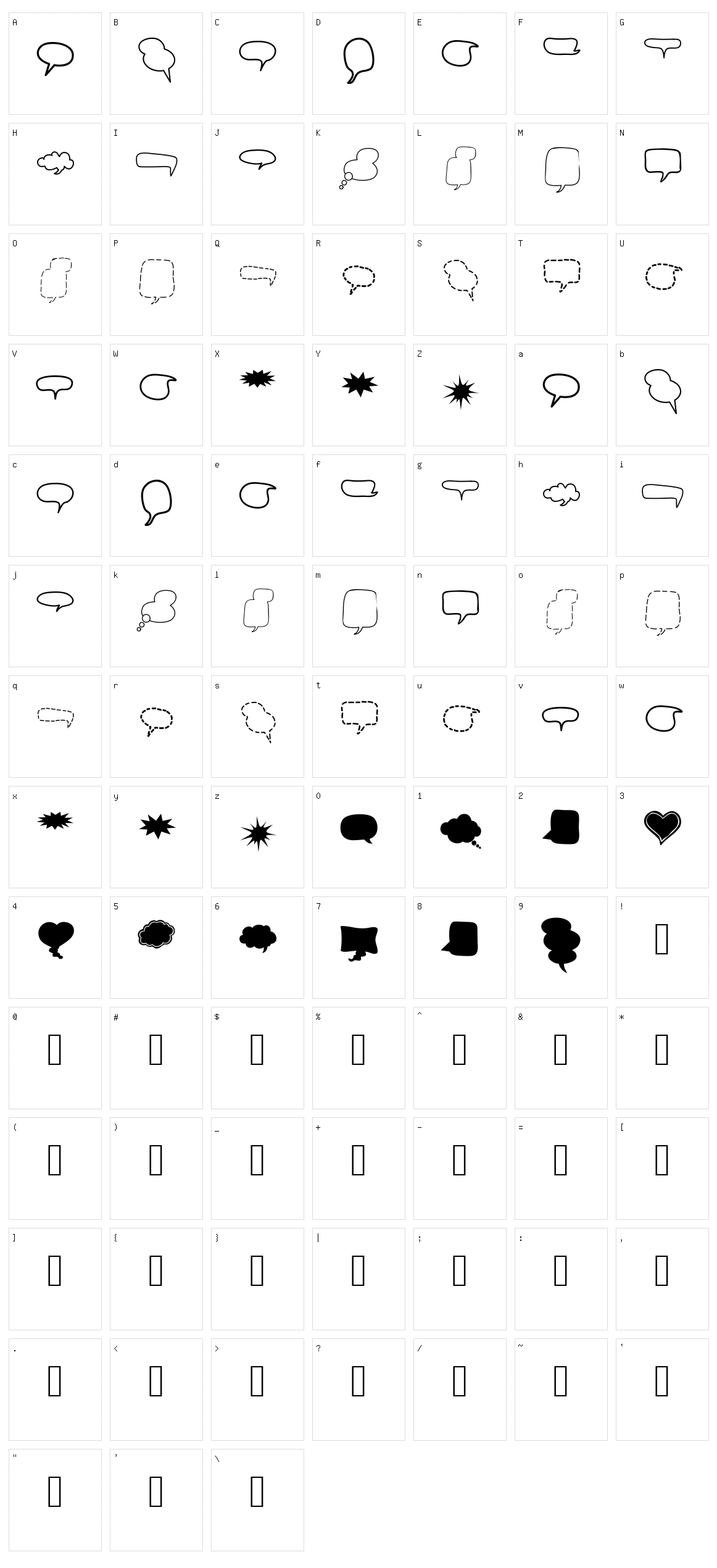 Alin Speech Bubbles 2 Character Set