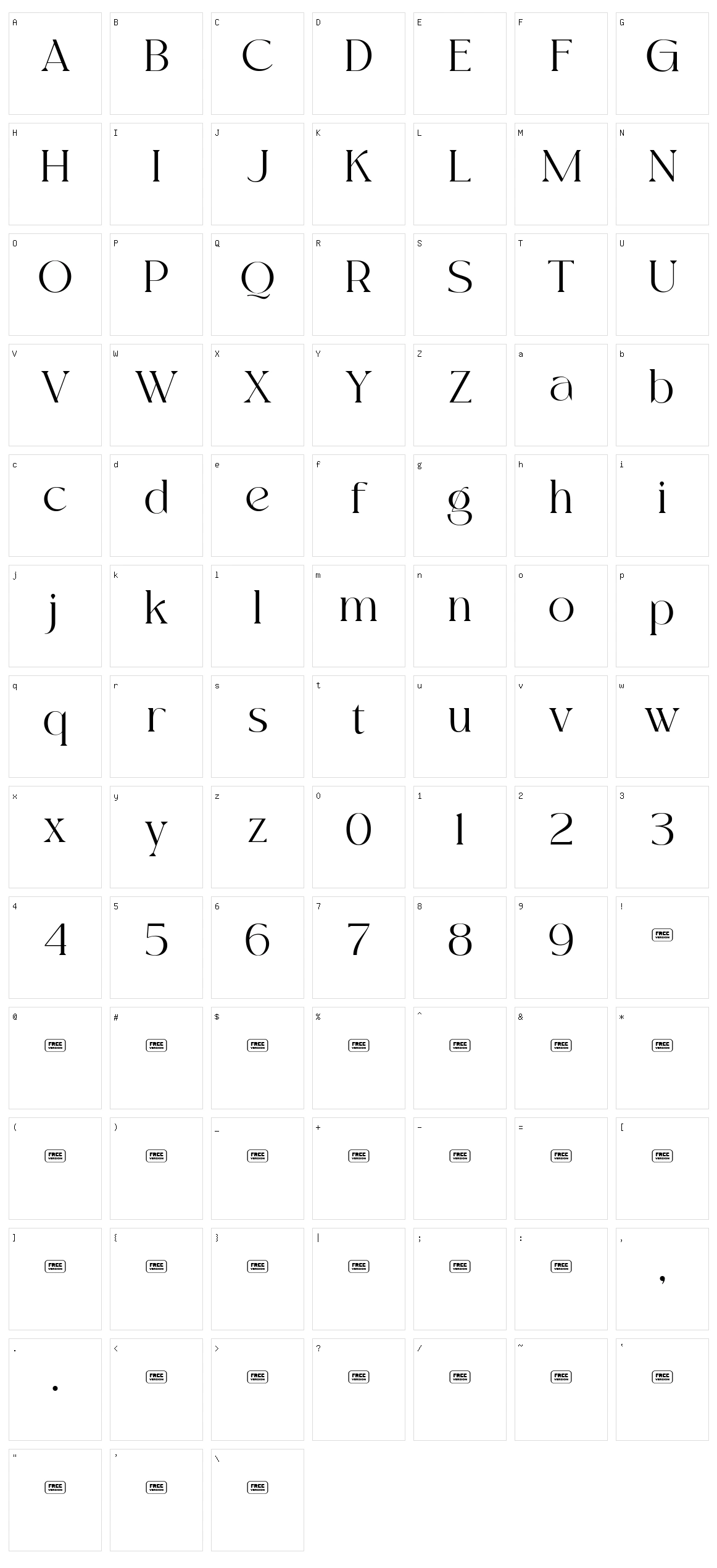 Kayonest Character Set