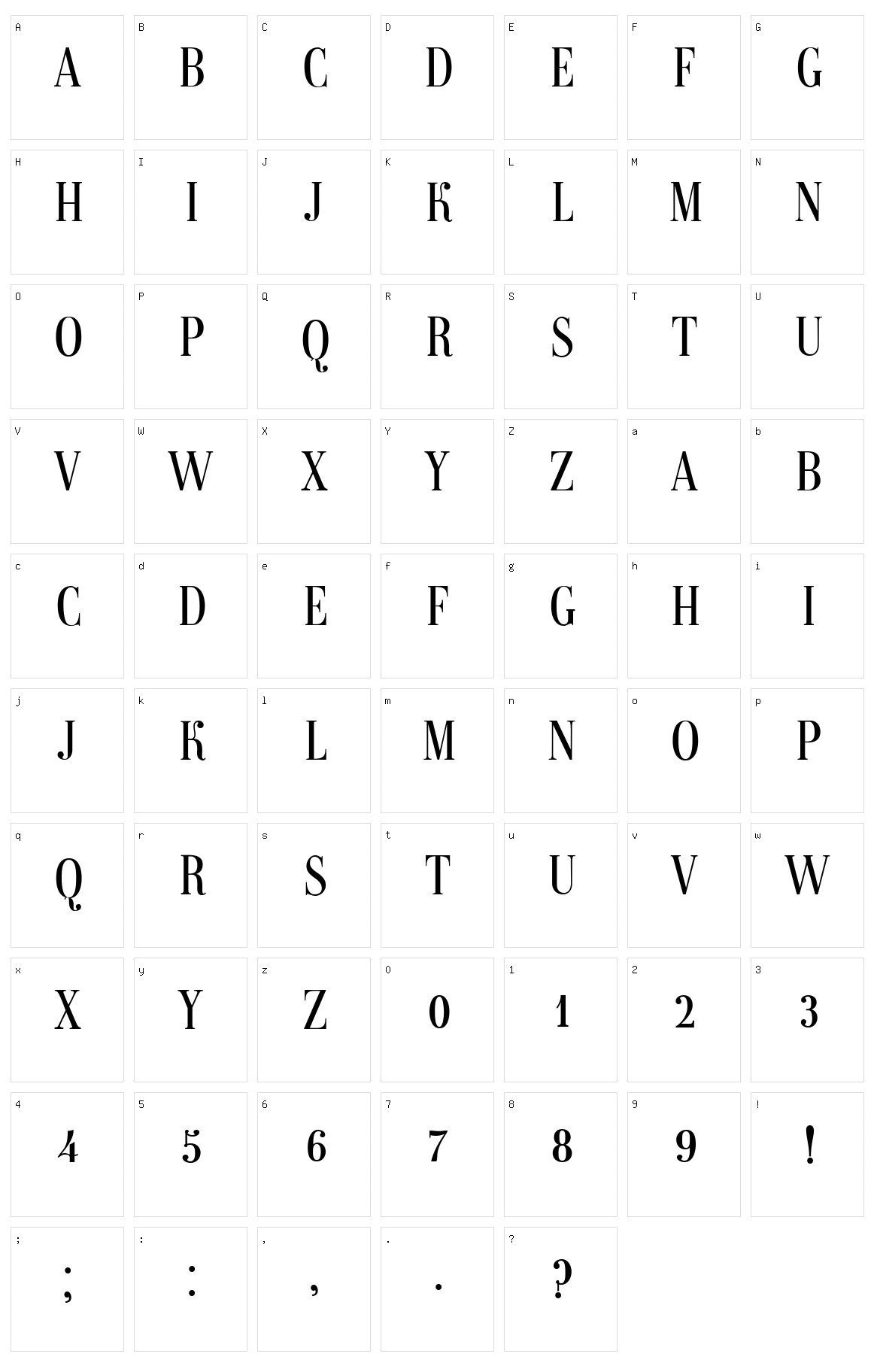 Magazine Character Set