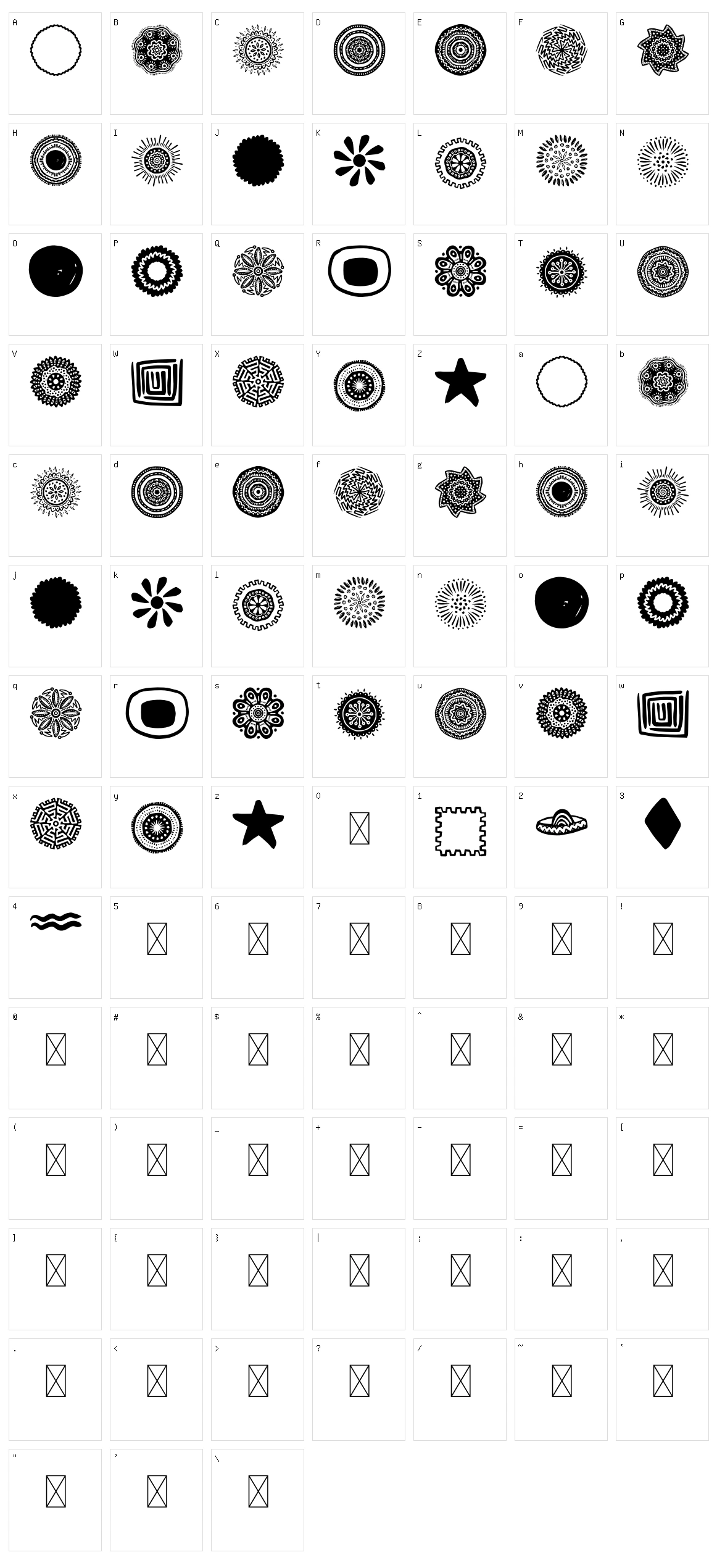 Tampico Symbols Character Set