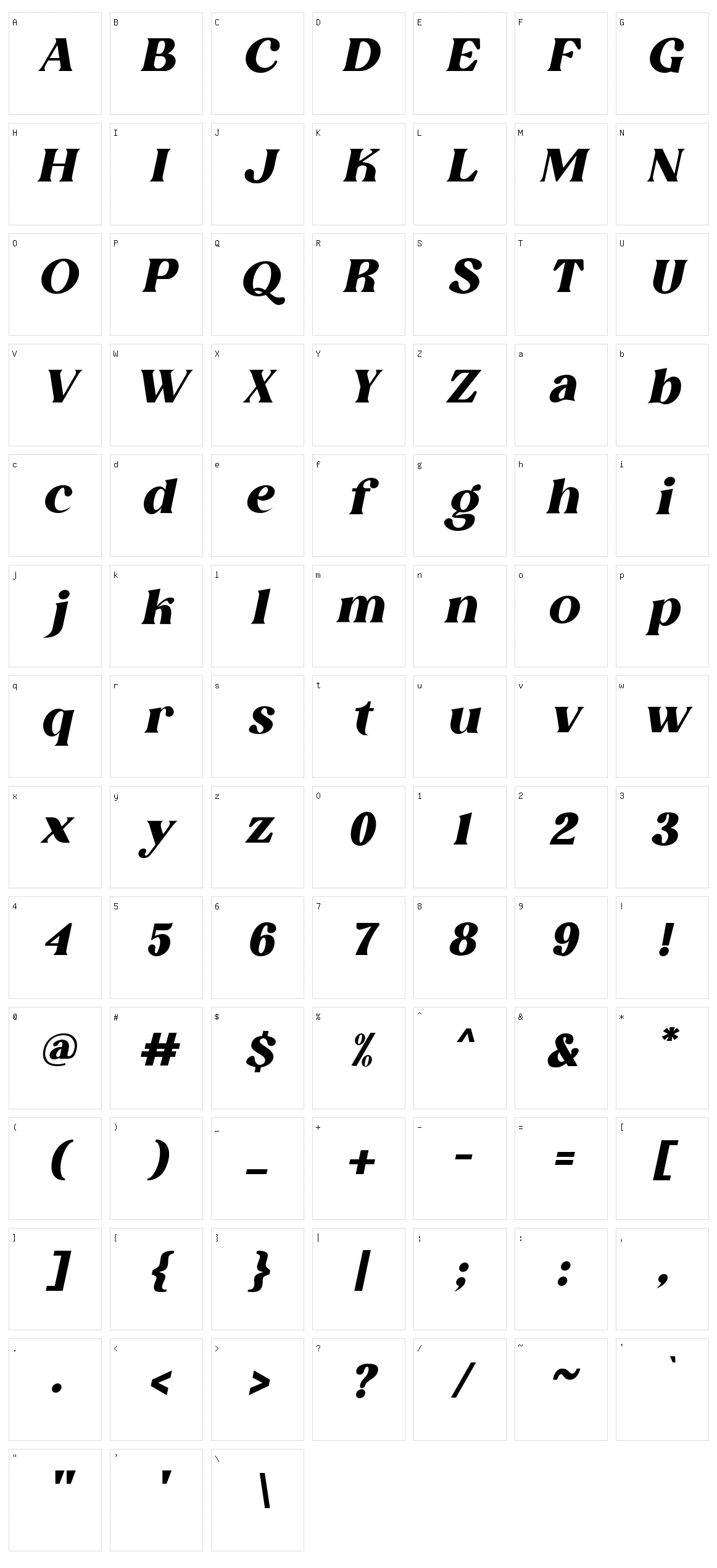 Mastji Character Set