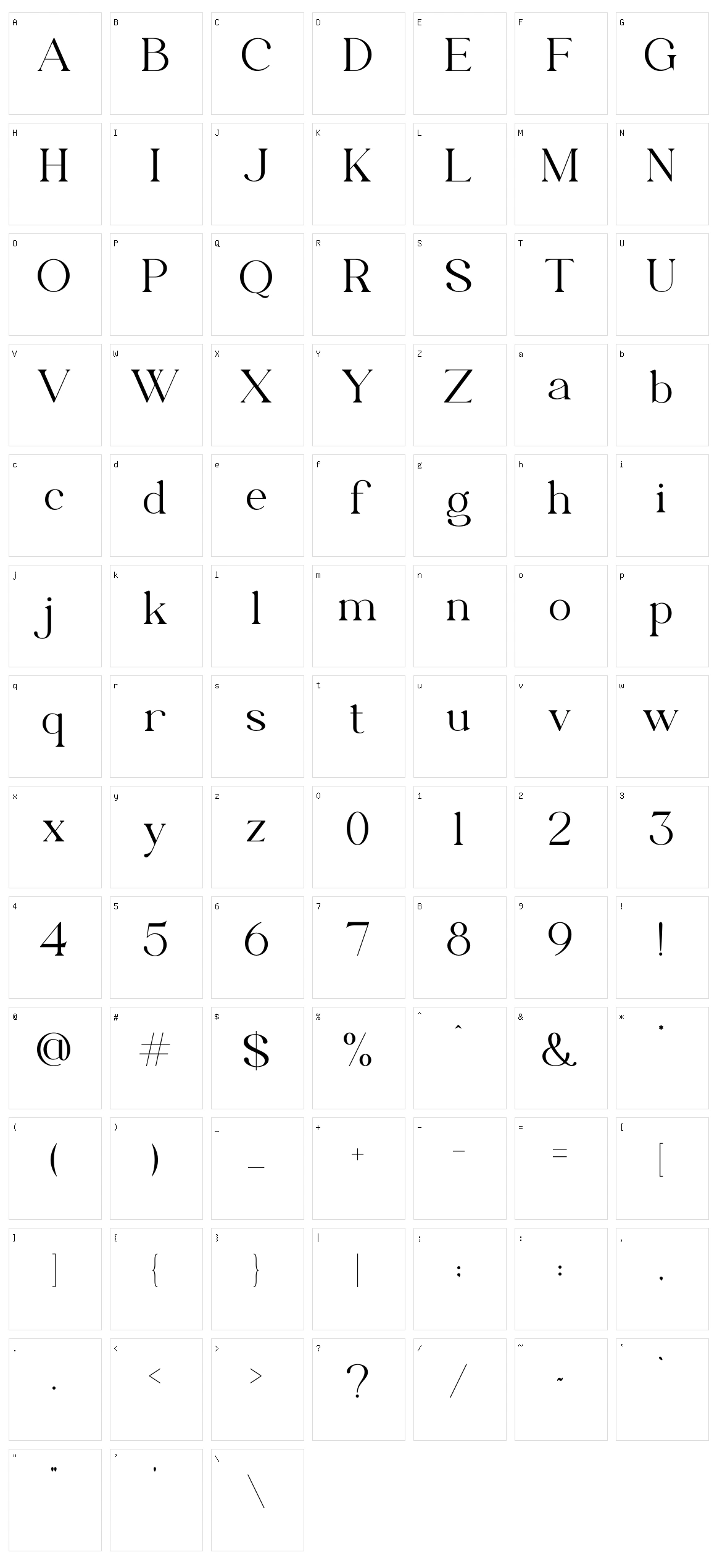 Matcha Character Set