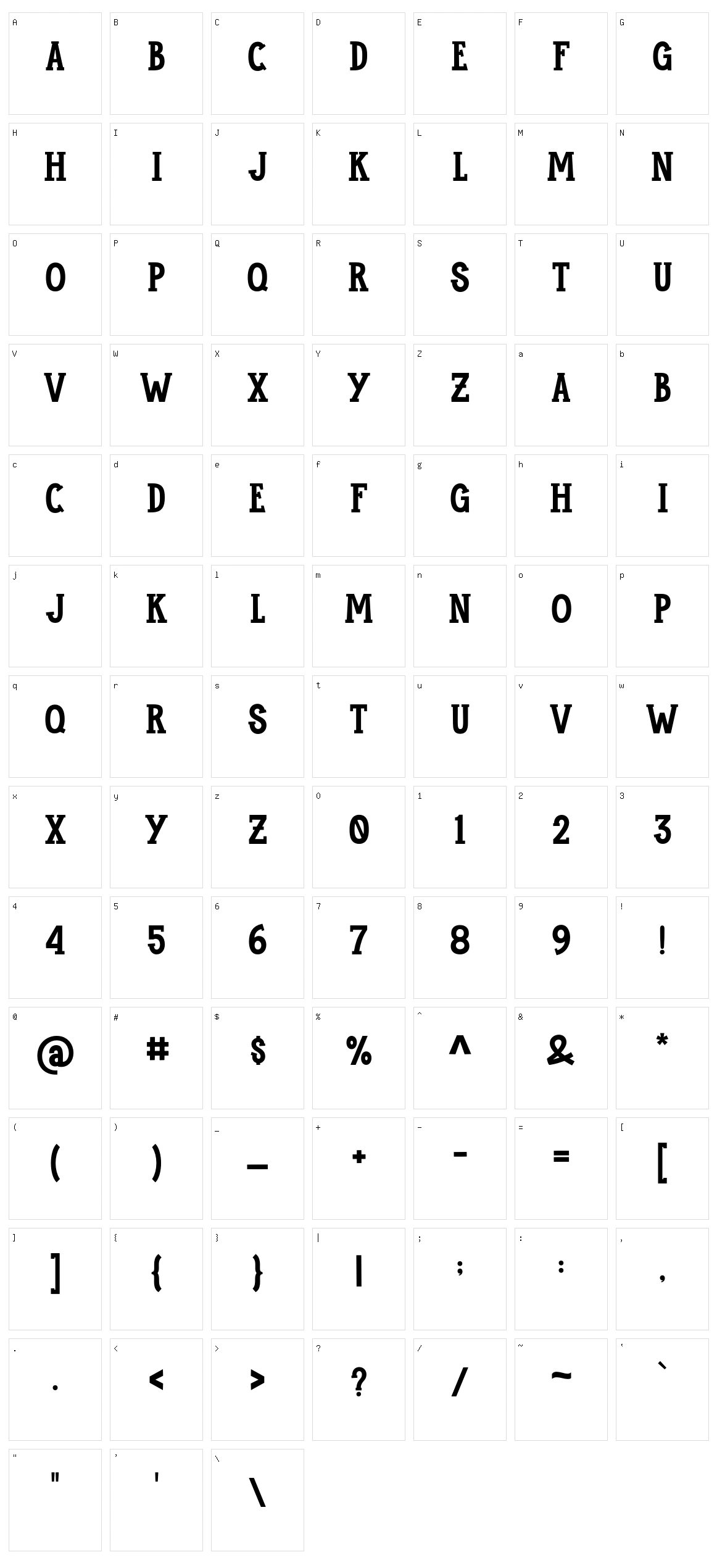 Maukers Serif Character Set