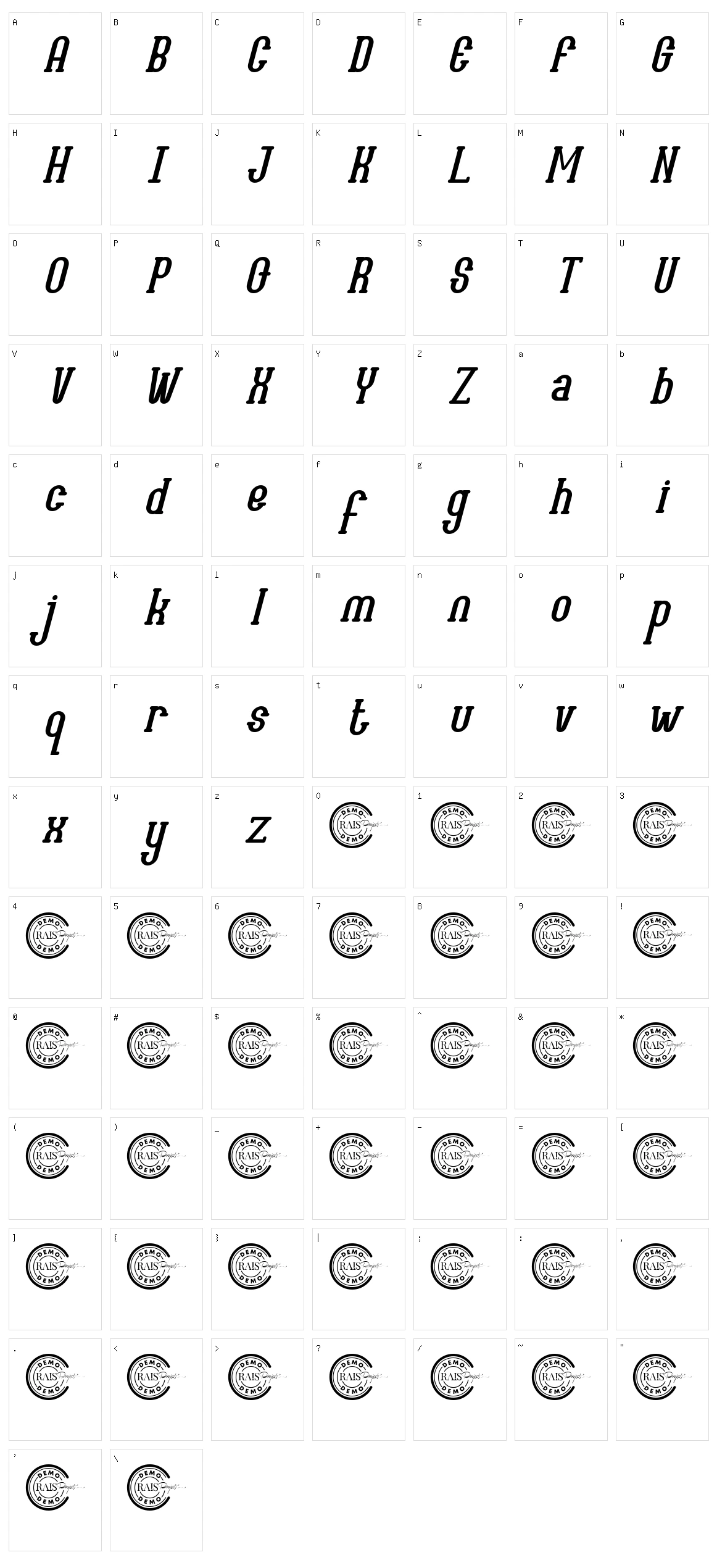 Maybury Character Set